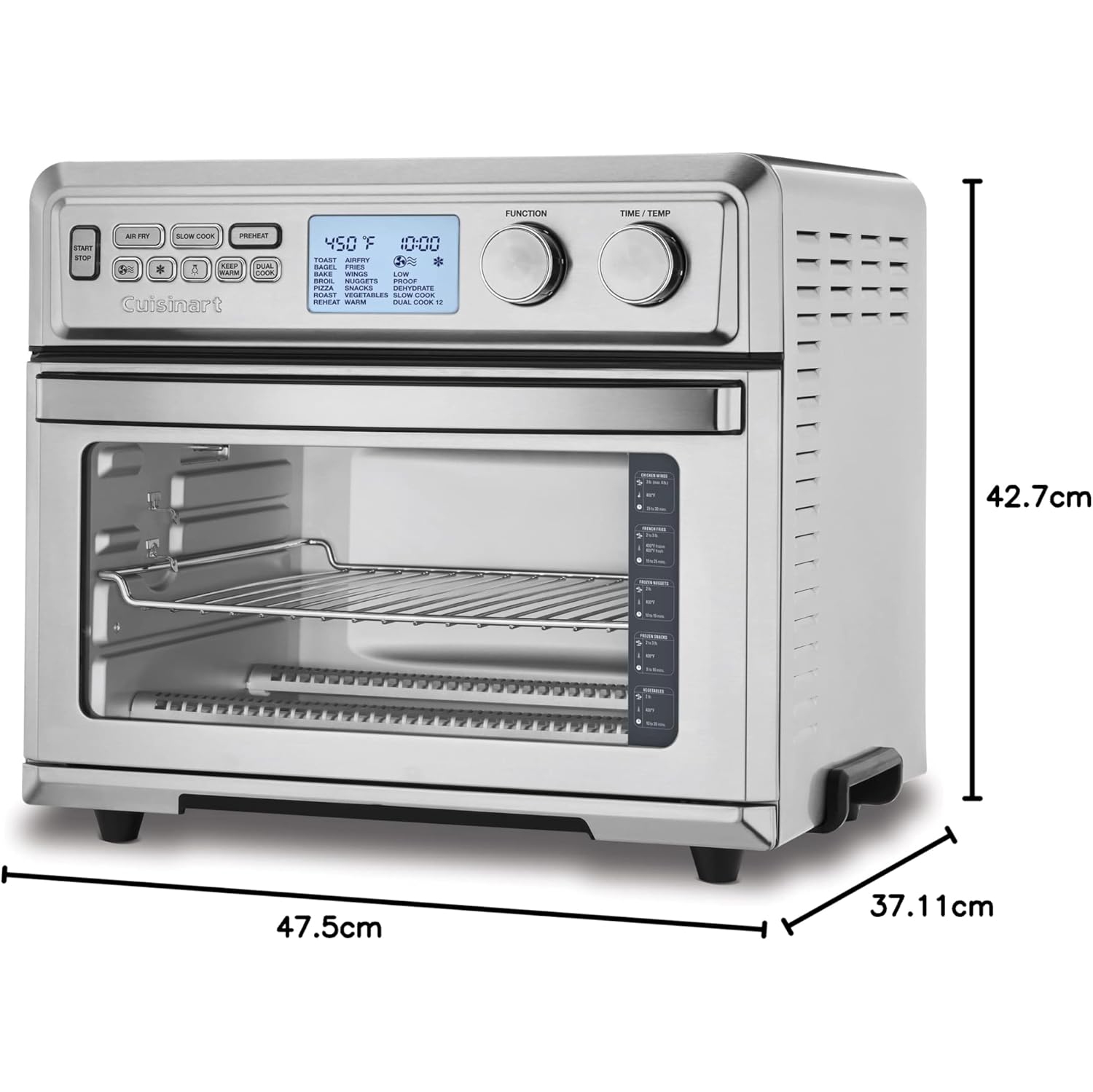 Cuisinart – Four grille-pain numérique Airfryer, 1800 W, affichage numérique et commandes, très grande capacité, argenté