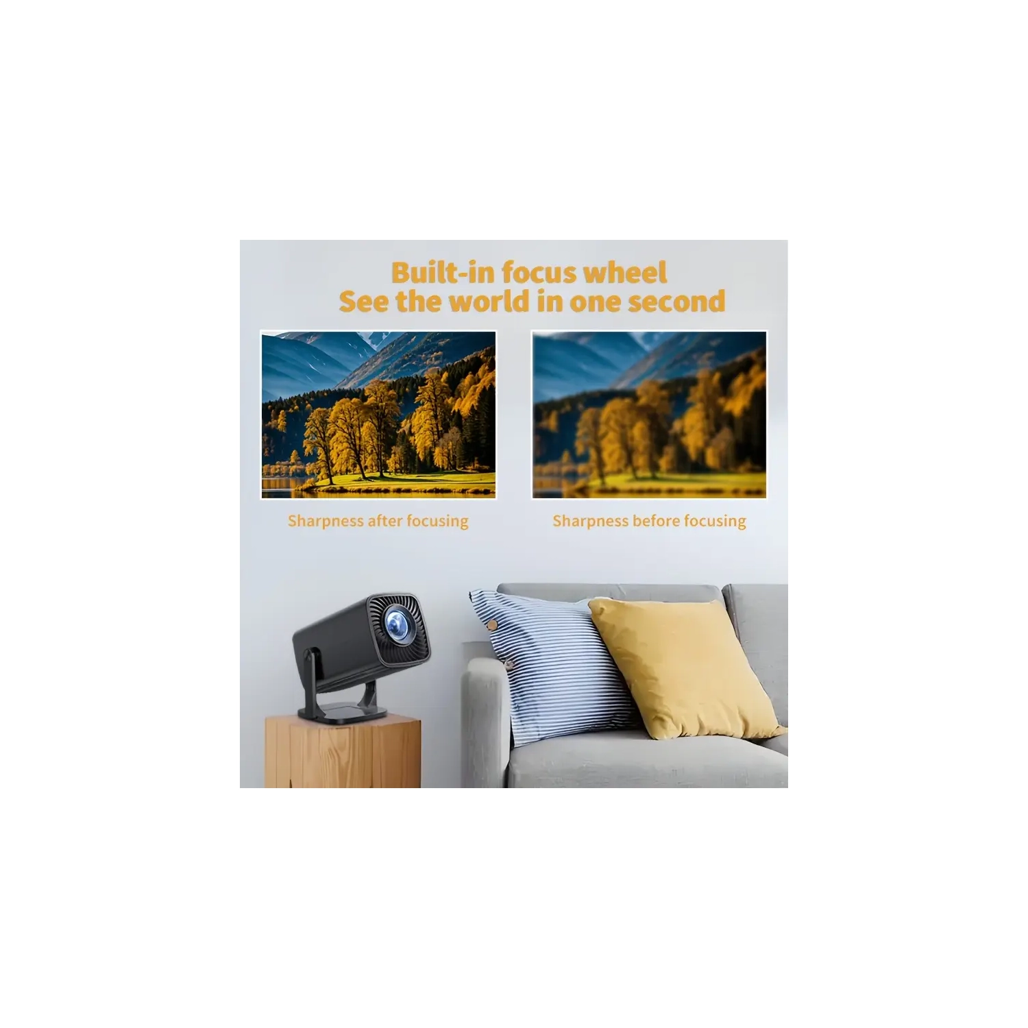 Mini projecteur portatif avec rotation à 180°, HD intégrale 1920 x 1080P, compatibilité avec plusieurs appareils, usage intérieur/extérieur - Fiche