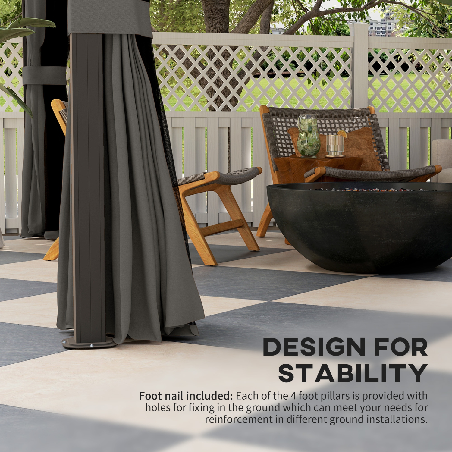 Abri de jardin de luxe Outsunny, toit en métal, 10 x 12 pi, cadre en aluminium, abri de jardin extérieur avec rideaux et moustiquaire, gris