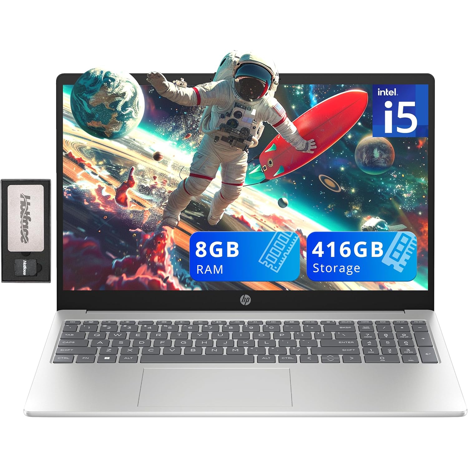 HP 15.6" FHD IPS Laptop, Intel i5-1235U, 416GB Storage(256GB SSD + 160GB Docking Station Set), 8GB RAM, Intel Iris Xe Graphics, Numeric Keypad,