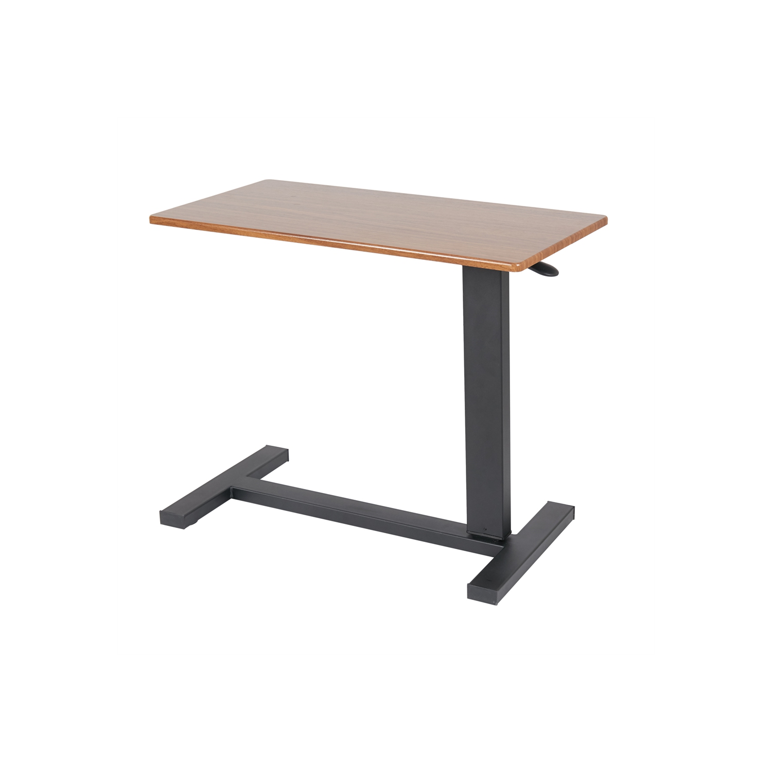 Medical Adjustable Tilt Overbed Bedside Table with Wheels Pneumatic Mobile Standing Laptop Desk Rolling Computer Cart Movable Bed Hospital Home Use