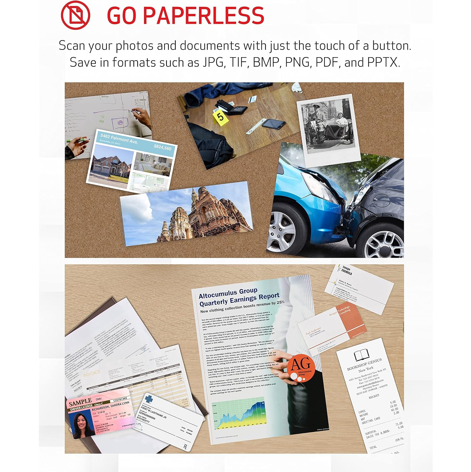 Numériseur de photos et de documents Canon imageFORMULA RS40 - pour Windows et Mac - Numérise des photos - Couleur vive