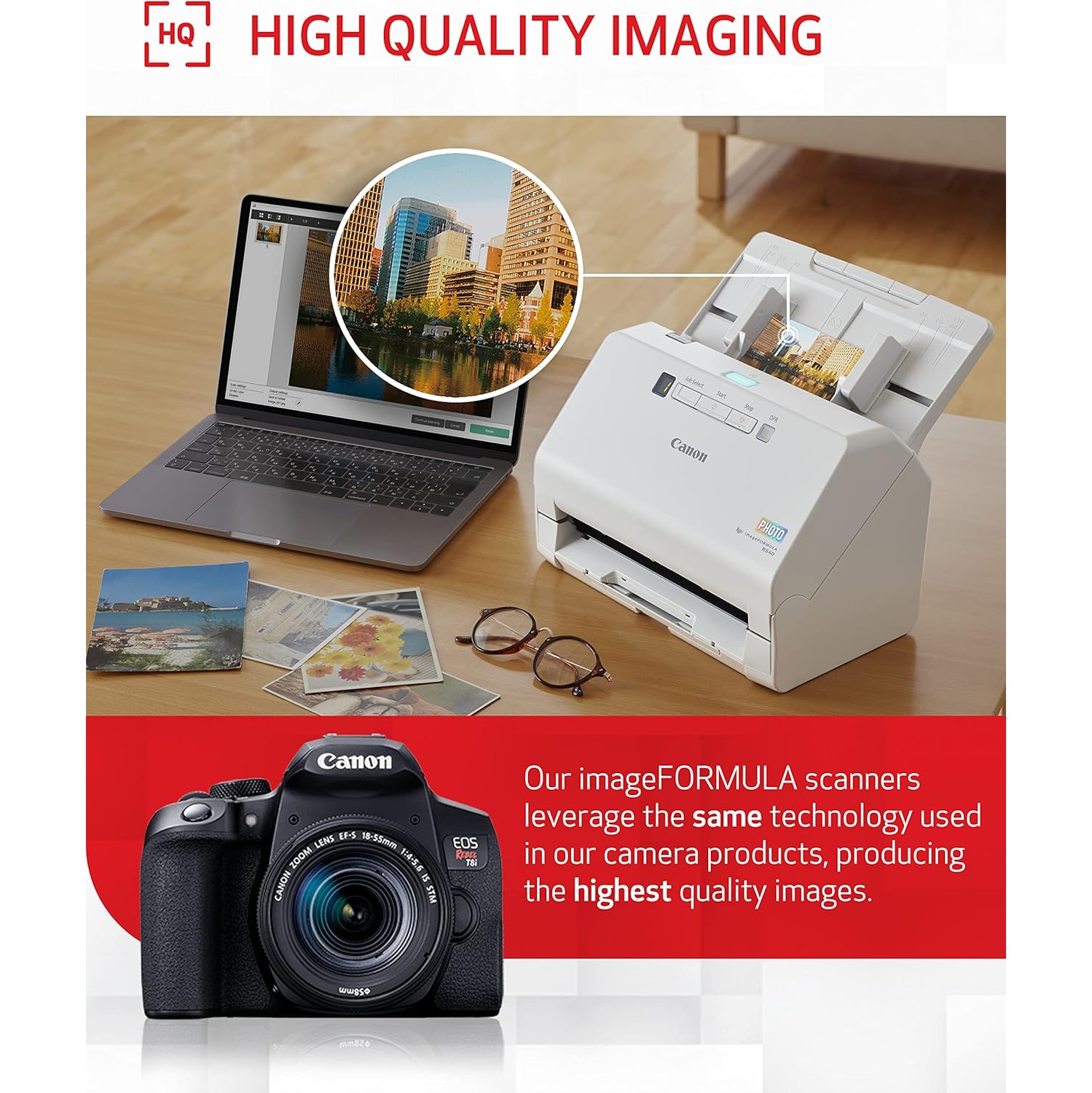 Numériseur de photos et de documents Canon imageFORMULA RS40 - pour Windows et Mac - Numérise des photos - Couleur vive