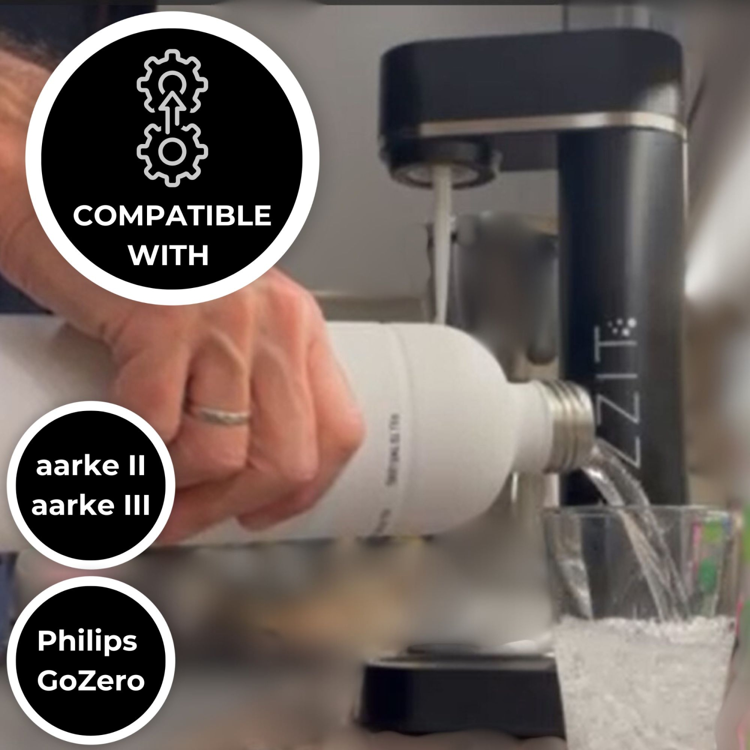 FIZZIT Stainless Steel Carbonation Bottle and Water Bottle | Compatible With Philips Carbonation Soda Maker and Aarke Soda Makers, Dishwasher Safe