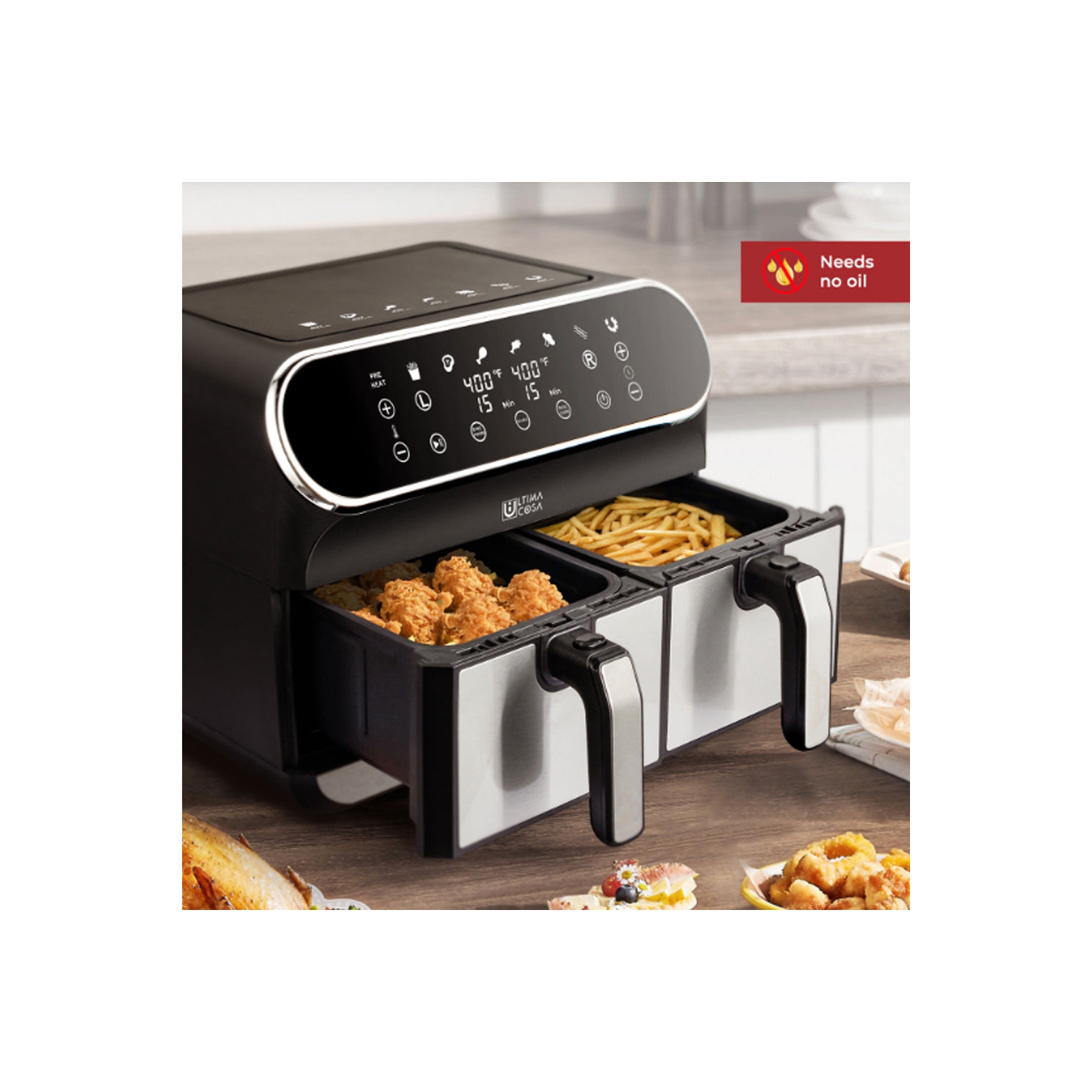 Friteuse numérique à deux zones AF002B8DS 8&nbsp;L/8,5&nbsp;Qt précommandée d'Ultima Cosa