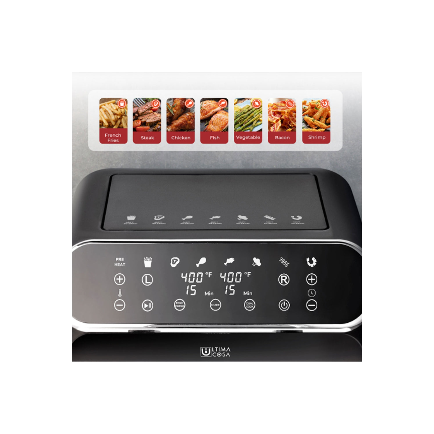 Friteuse numérique à deux zones AF002B8DS 8&nbsp;L/8,5&nbsp;Qt précommandée d'Ultima Cosa