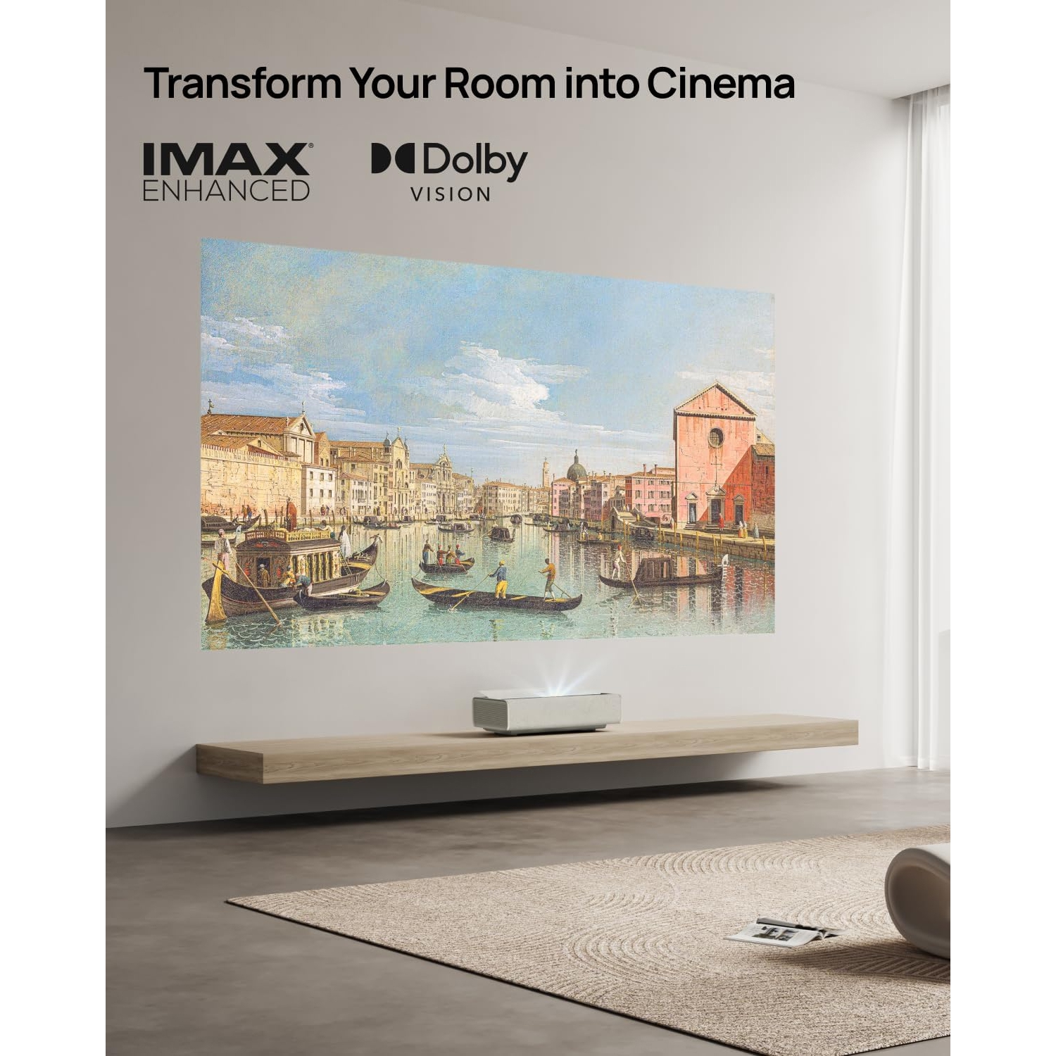 XGIMI AURA 2 4K Laser Ultra Short Throw Projector and 100'' ALR Projector Screen Bundle, Best for Home Theatre, Movies, Gaming, Projection