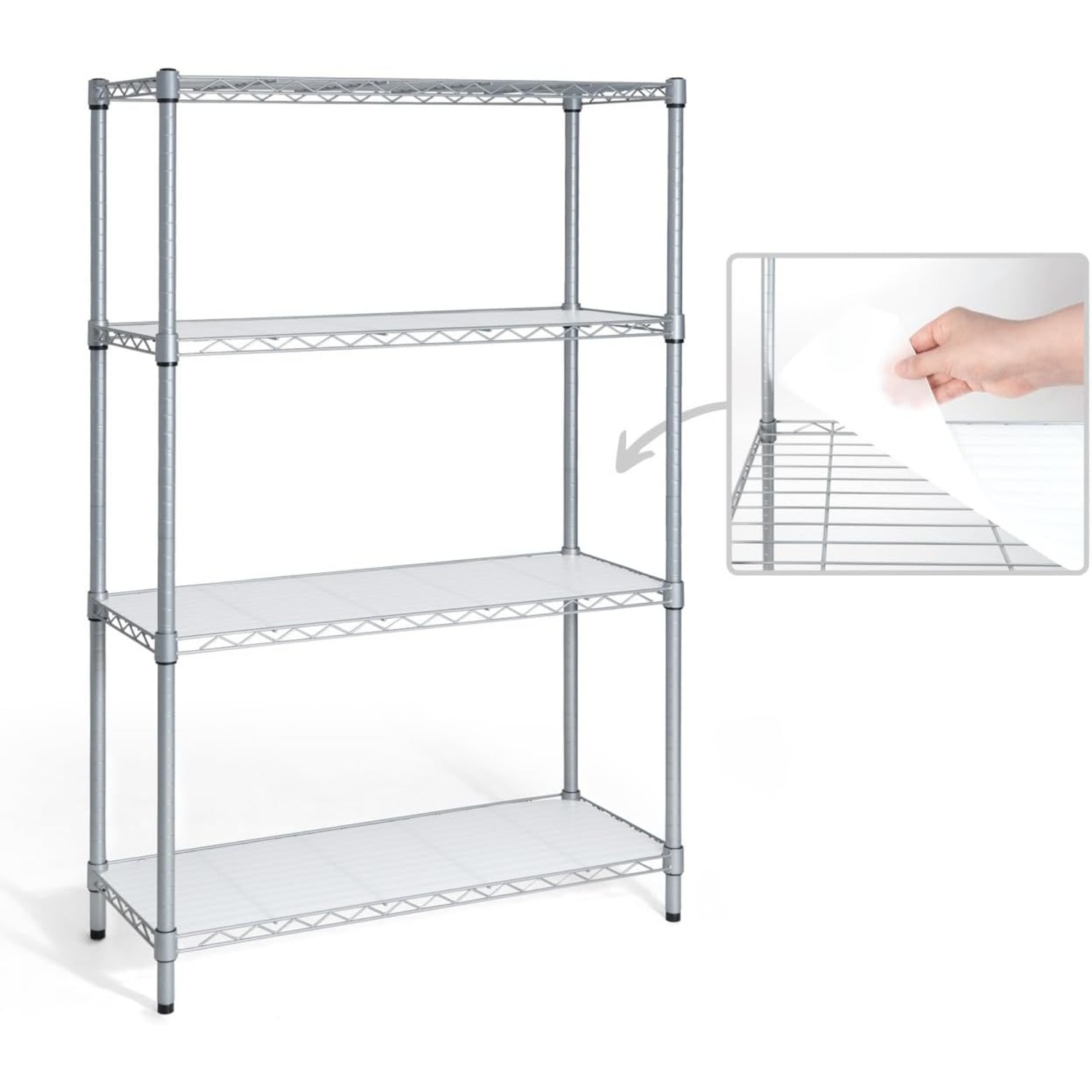 CAPHAUS NSF Adjustable Height Wire Shelving w/Liner, Basement Storage Shelving, Metal Steel Storage Shelving, Garage Shelving Storage Organizer,