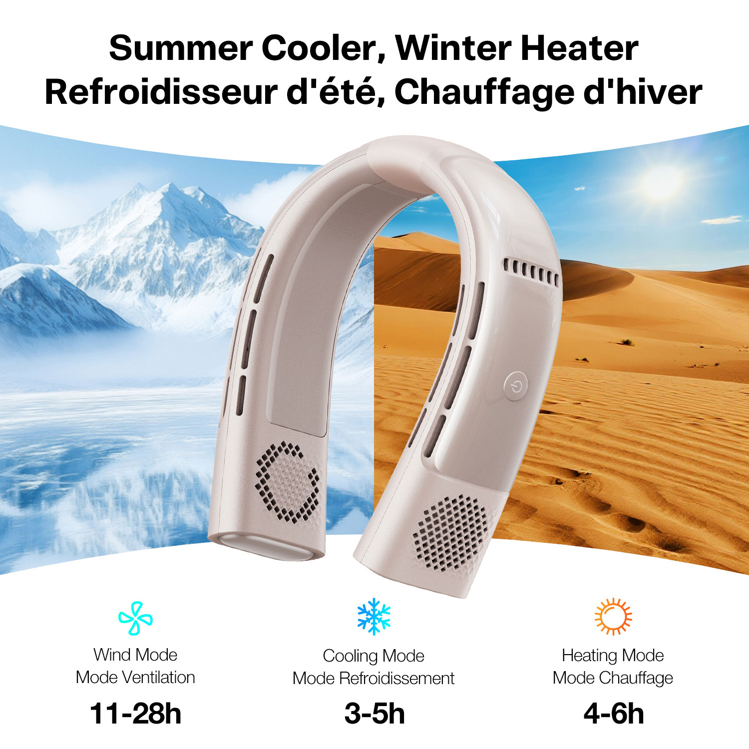 Torras COOLiFY 2S 5000mAh Wearable Neck Air Conditioner - Desert Gold