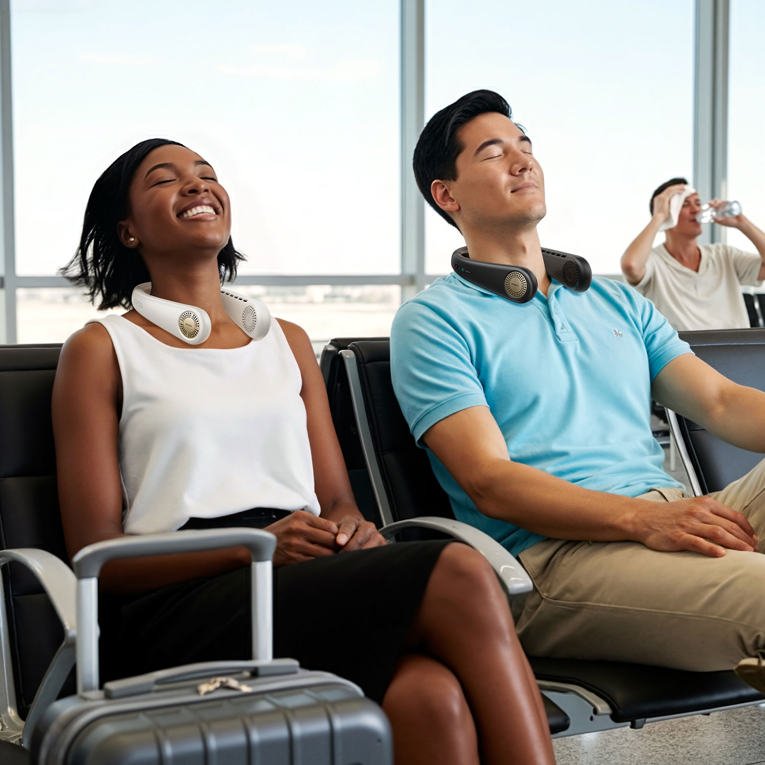 Ventilateur pour le cou de 5000 mAh COOLiFY Air de Torras - Abricot