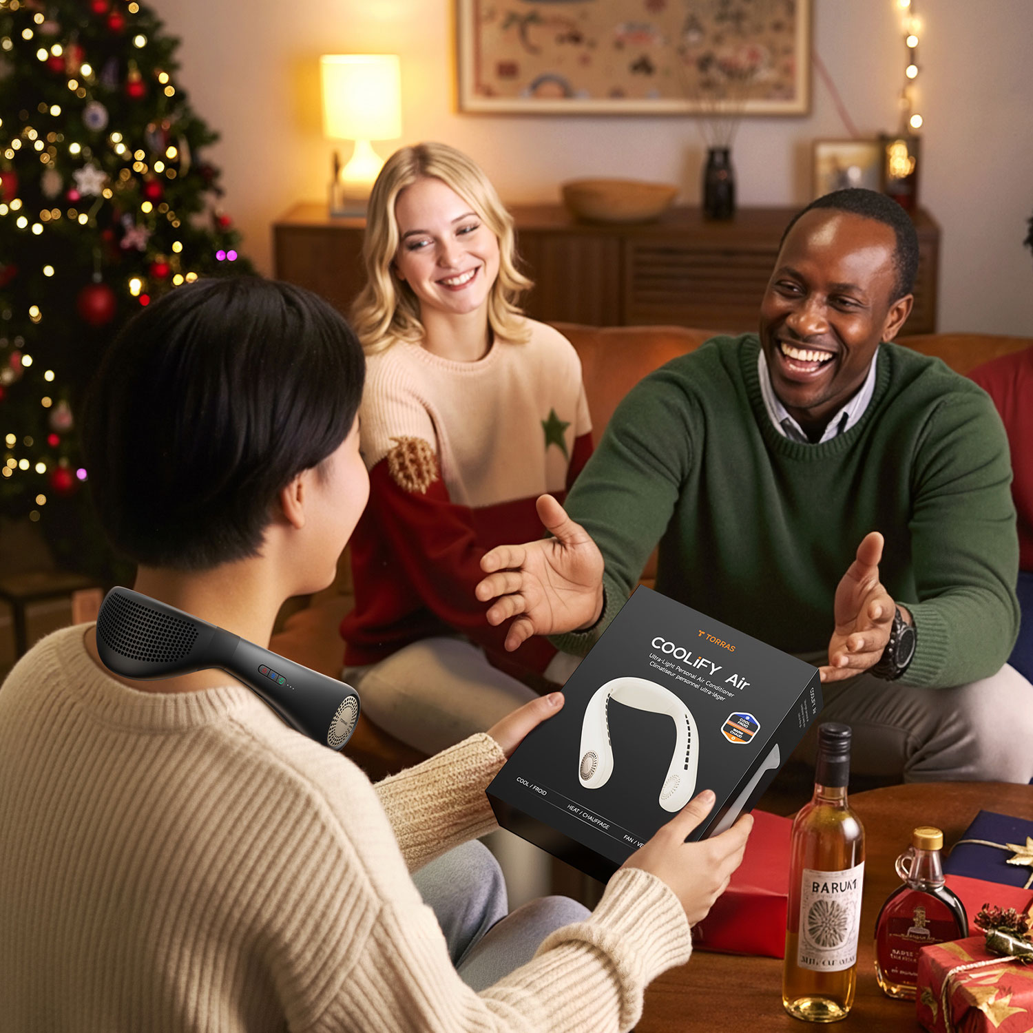 Ventilateur pour le cou de 5000 mAh COOLiFY Air de Torras - Abricot