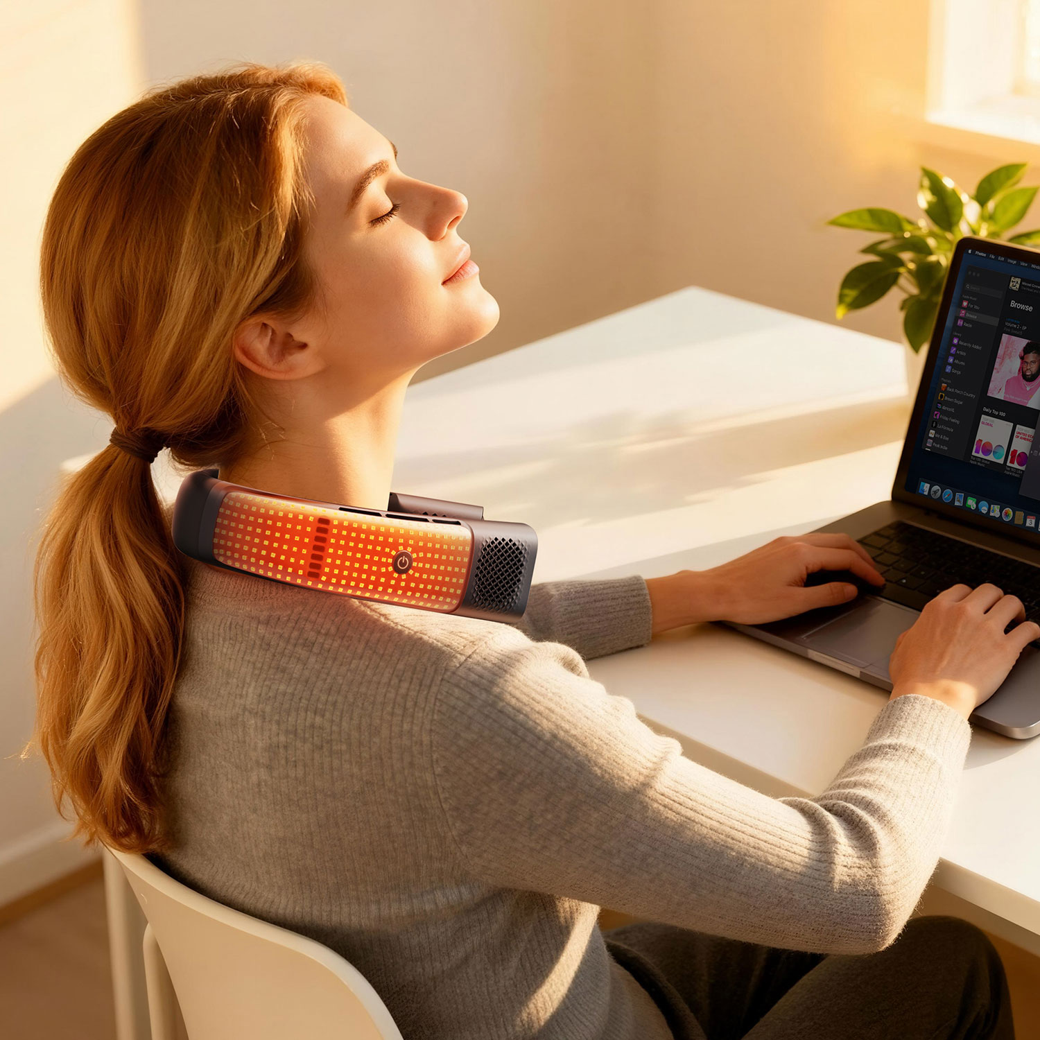 Torras COOLiFY 2S 5000mAh Wearable Neck Air Conditioner - Glossy Black