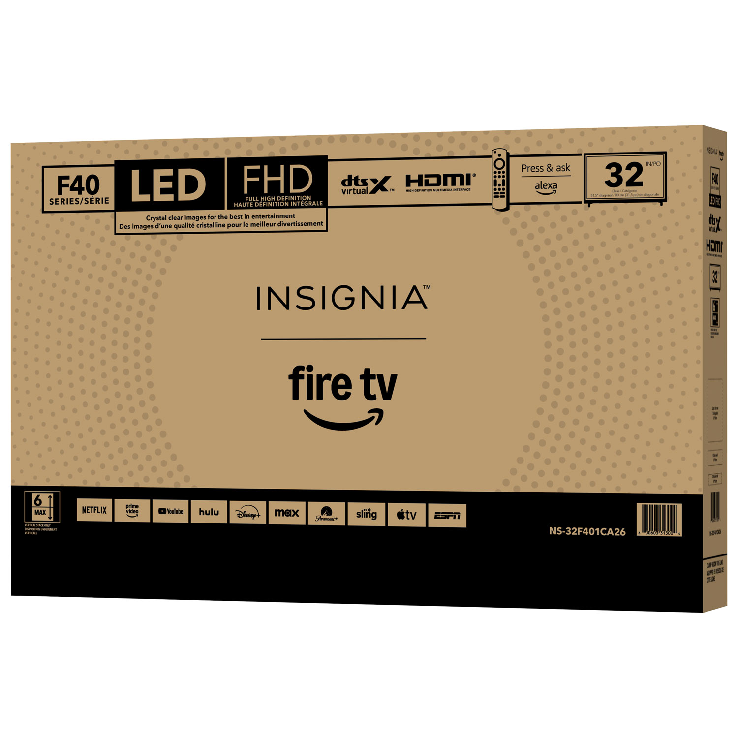 Téléviseur intelligent Fire TV ACL HDR HD 1080p de 32 po d'Insignia - 2024