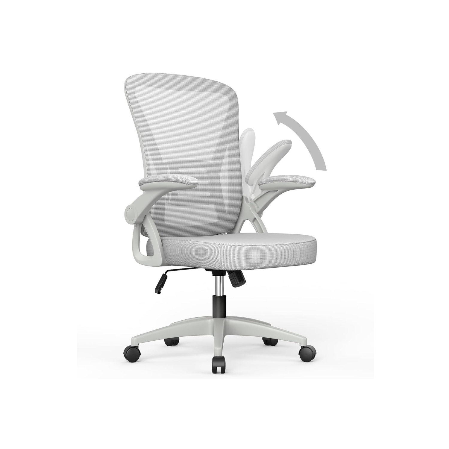Mid Back Office Chair,Ergonomic Desk Chair with Adjustable Height, Flip-Up Arms and Lumbar Support, Breathable Mesh Computer for Home