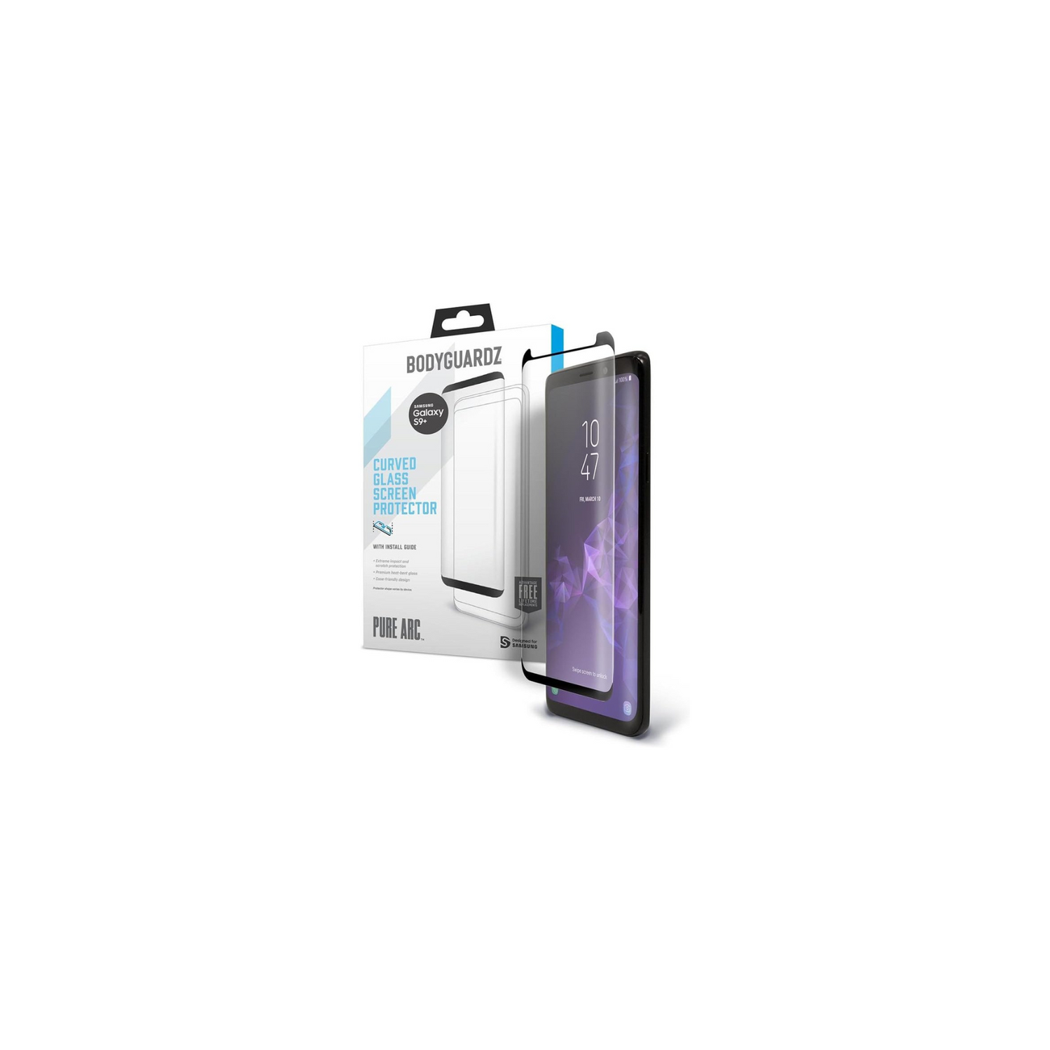 Bodyguardz Curved Glass Screen Protector for Samsung Galaxy S9+
