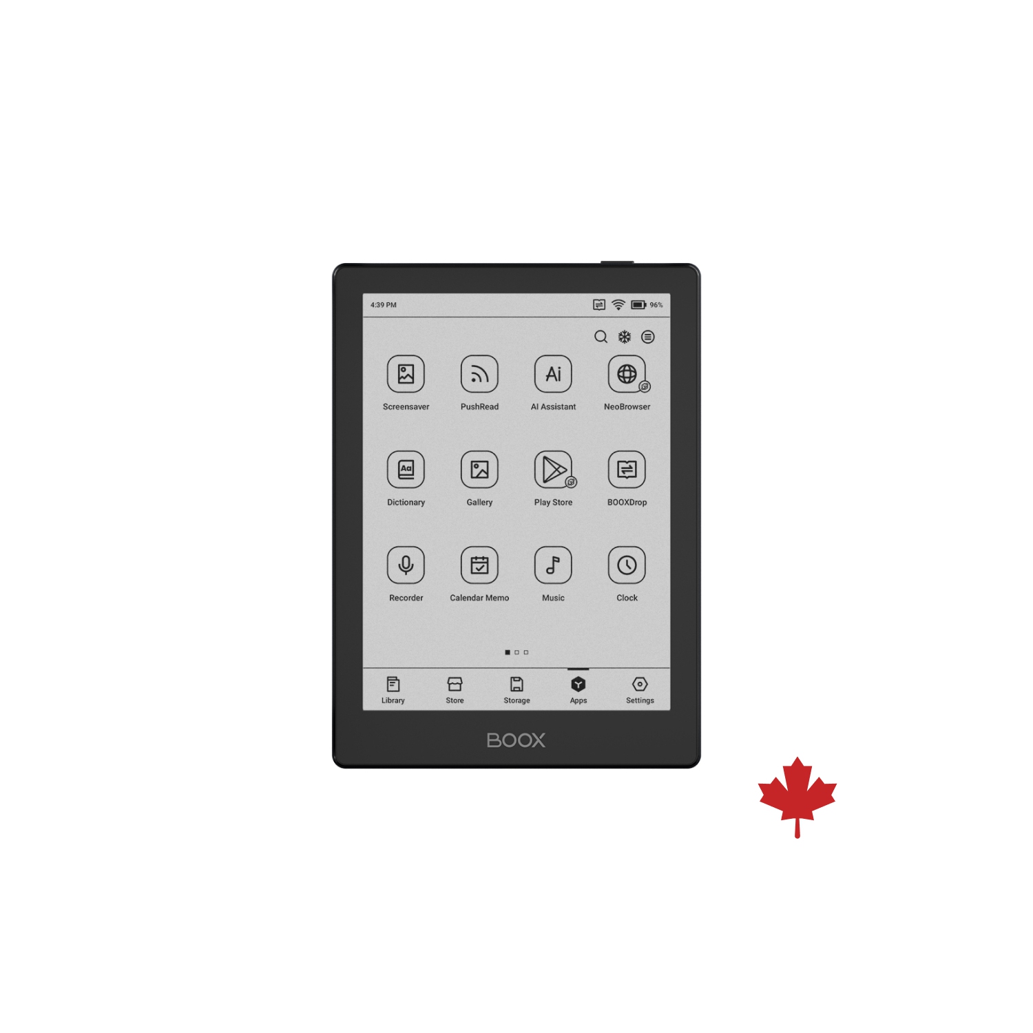 BOOX GO 6: 6-inch Monochrome Eink Ereader | 300 PPI | Android 11 | 32G | Front Light