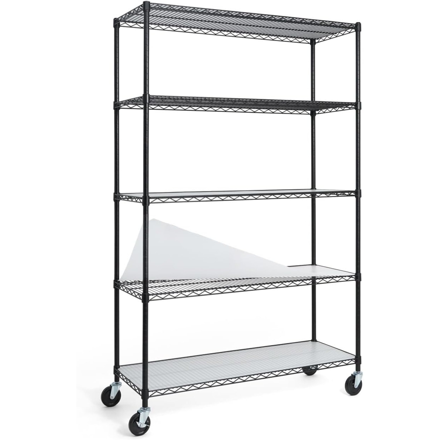 CAPHAUS NSF Commercial Grade Heavy Duty Wire Shelving w/Wheels, Leveling Feet & Liners, Storage Metal Shelf, Garage Shelving Storage, Utility Wire