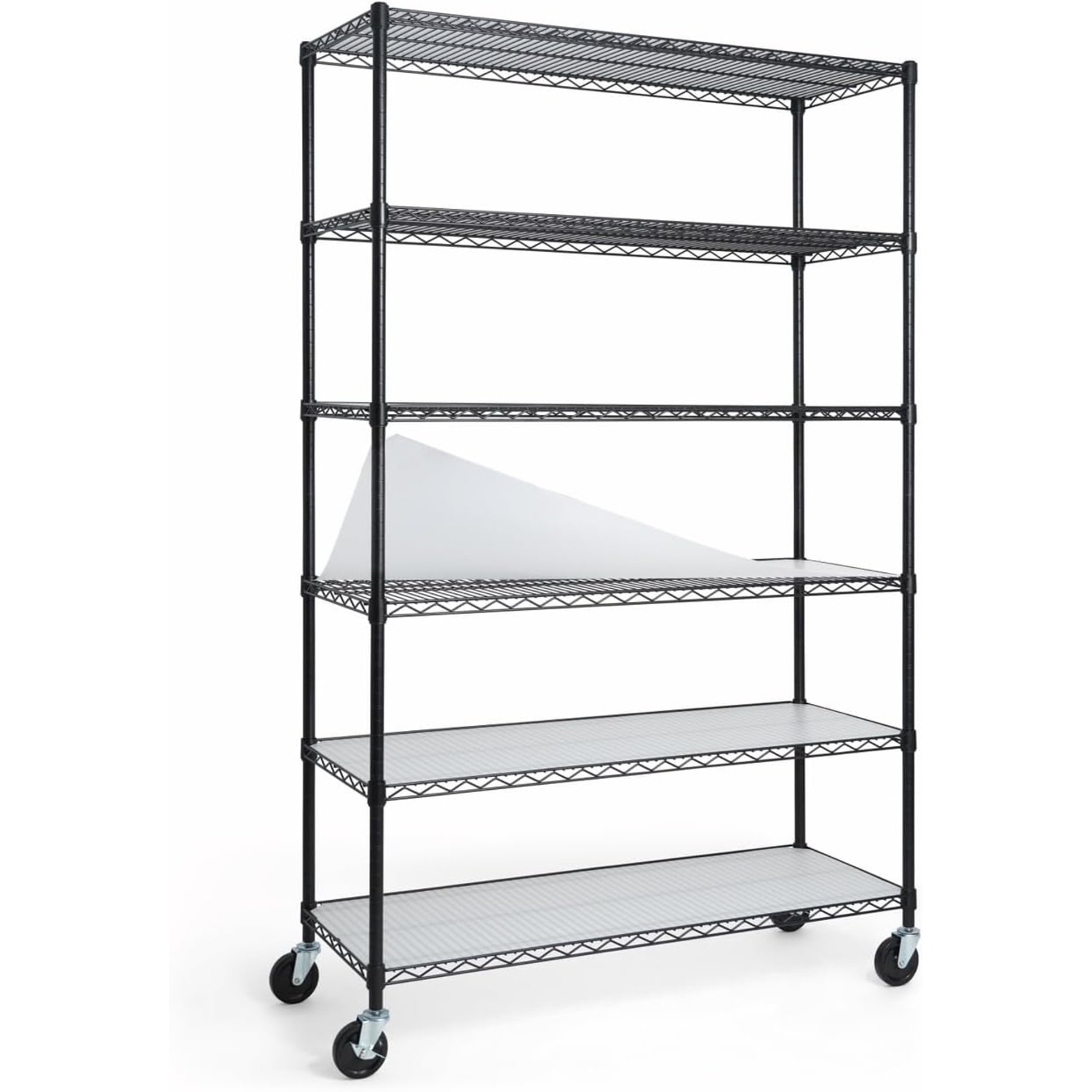 CAPHAUS NSF Commercial Grade Heavy Duty Wire Shelving w/Wheels, Leveling Feet & Liners, Storage Metal Shelf, Garage Shelving Storage, Utility Wire