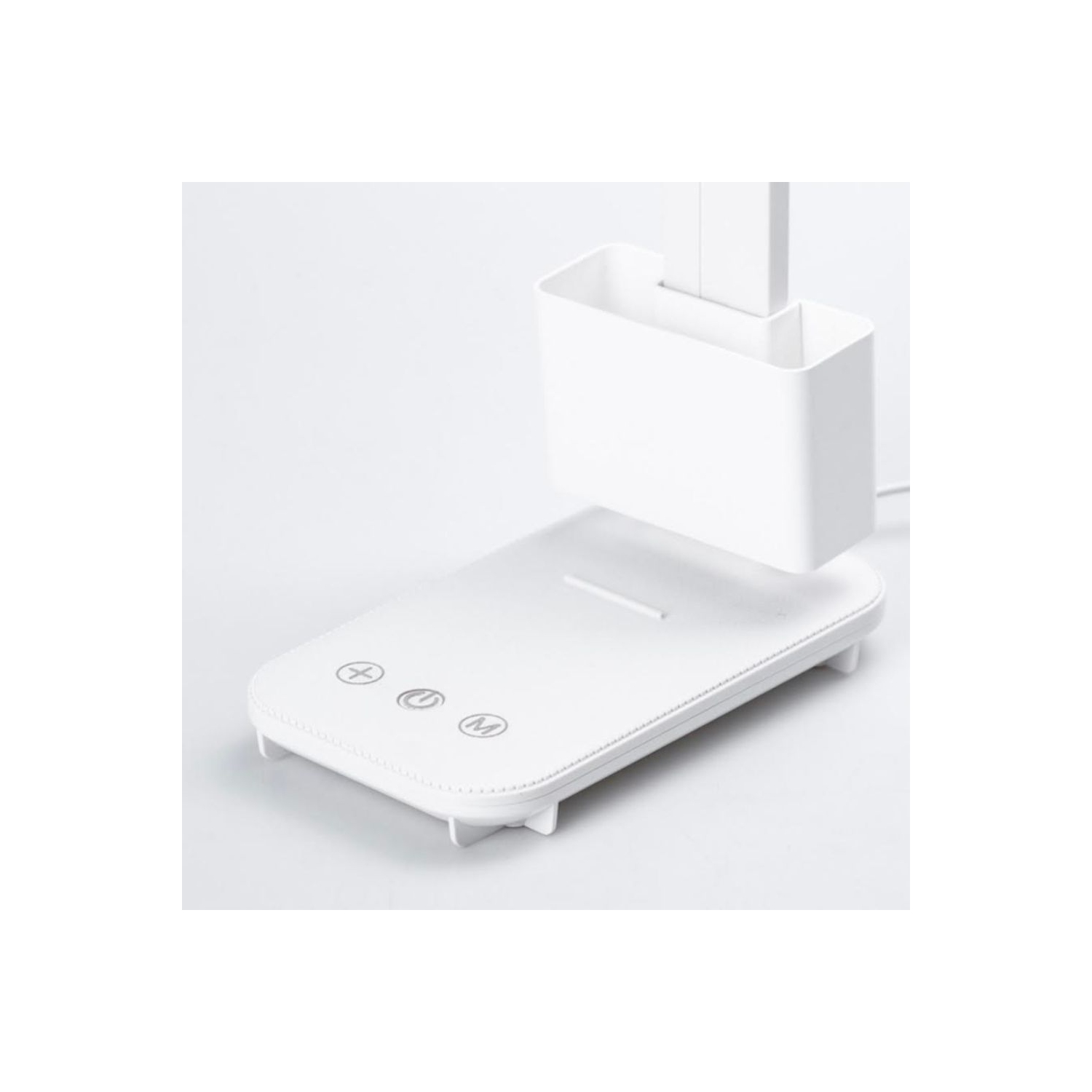 Lampe-réveil LED rechargeable avec deux têtes, éclairage grand-angle Porte-téléphone Horloge numérique Porte-stylo amovible