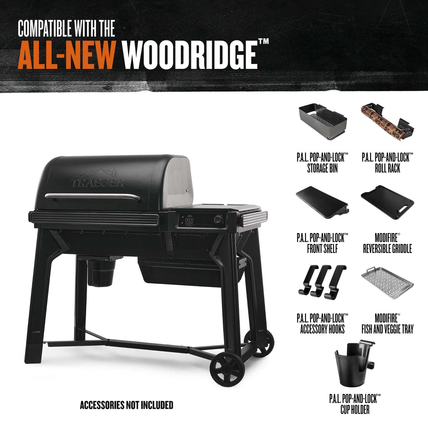 Barbecue et fumoir à granules de bois Woodridge de Traeger - Noir