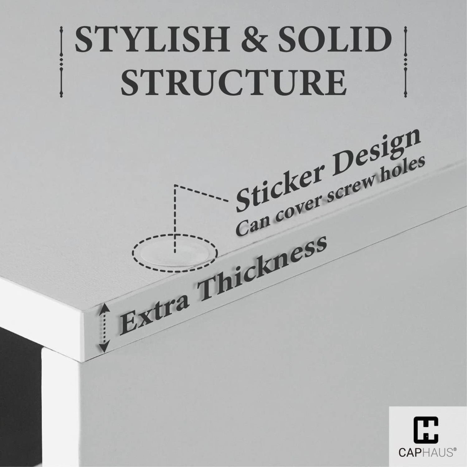 CAPHAUS – Étagère de rangement cubique robuste de 11&nbsp;po, bord extérieur épais, séparateur de tablette de rangement à l'arrière, bibliothèque, 6