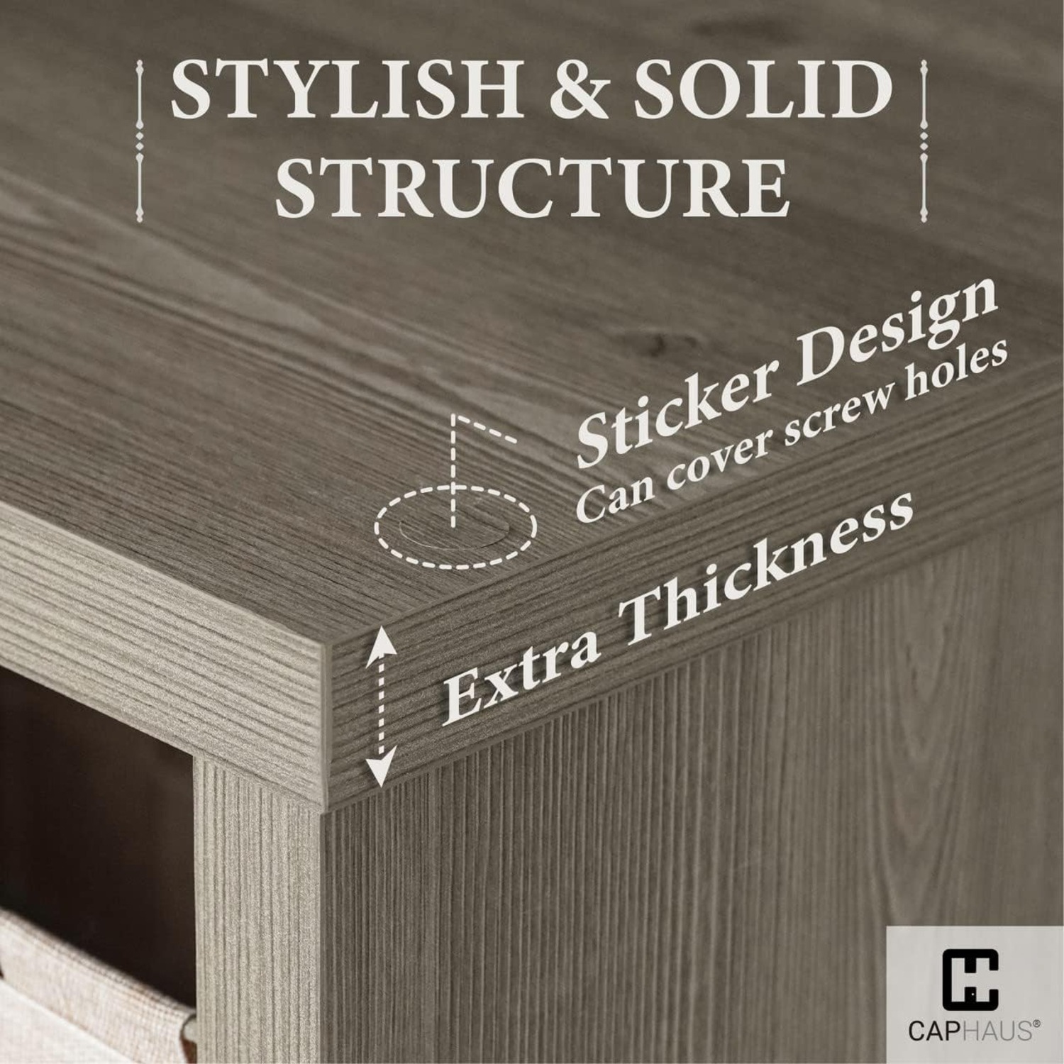 CAPHAUS Sturdy Room 13-Inch Cube Storage Organizer Shelf, with Extra Thick Exterior Edge, Open Storage Shelf Divider, Bookcase, 6-Cube, Rustic Grey