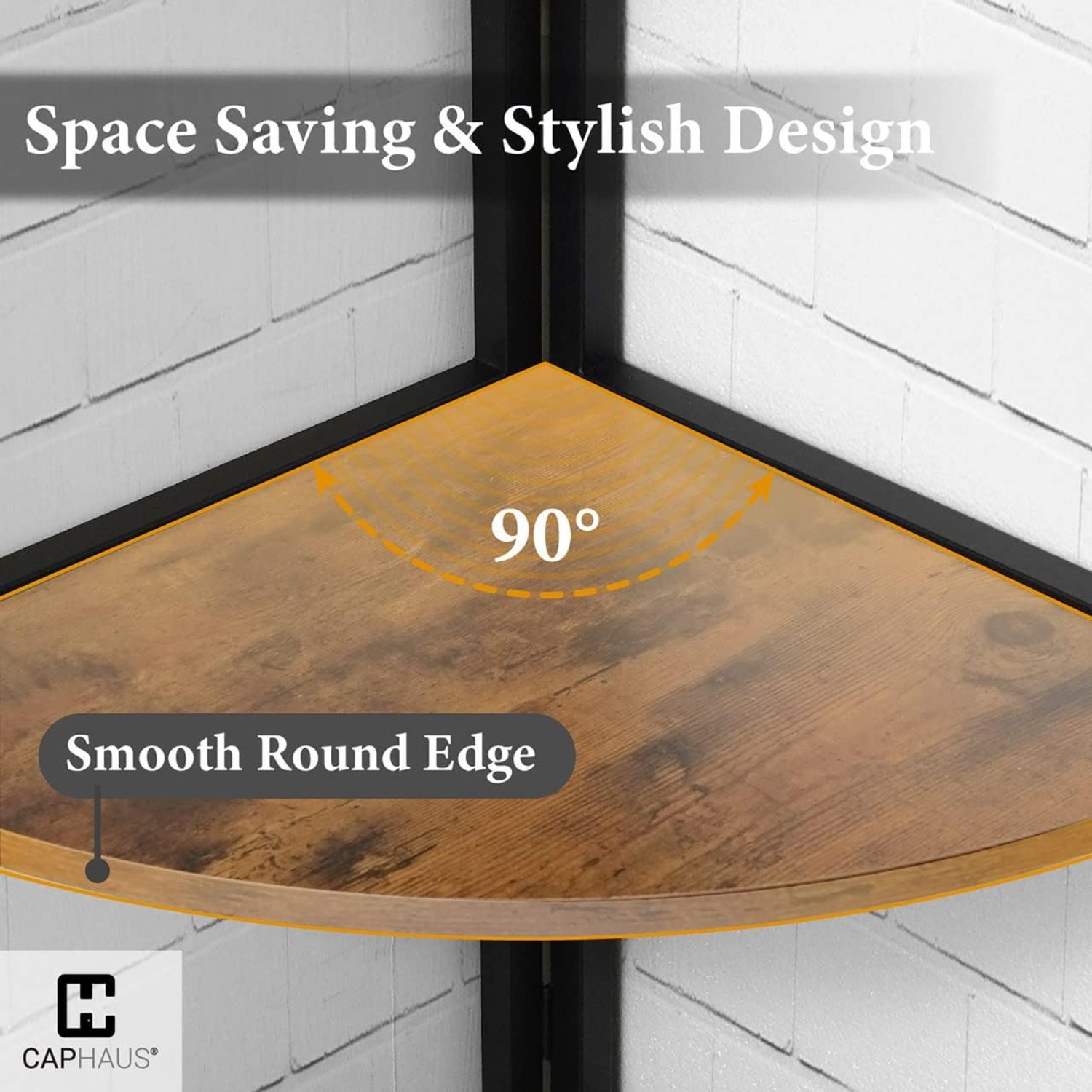 CAPHAUS – Grand support en coin, tablettes de présentation à 4 niveaux, étagère en coin pour plante de rangement en bois en échelle avec cadre en