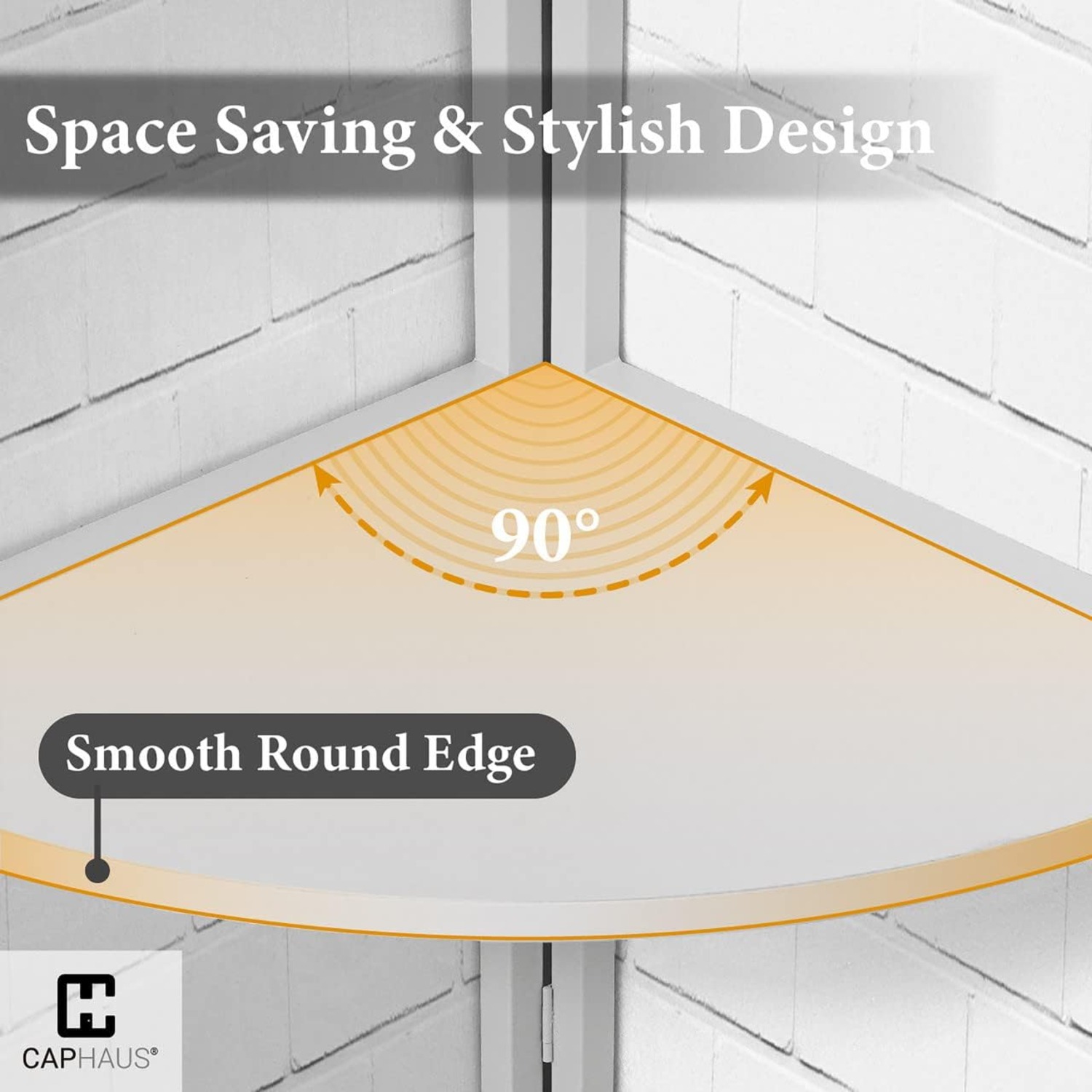 CAPHAUS – Grand support en coin, tablettes de présentation à 5 niveaux, étagère en coin en bois en échelle avec cadre en métal, étagère polyvalente