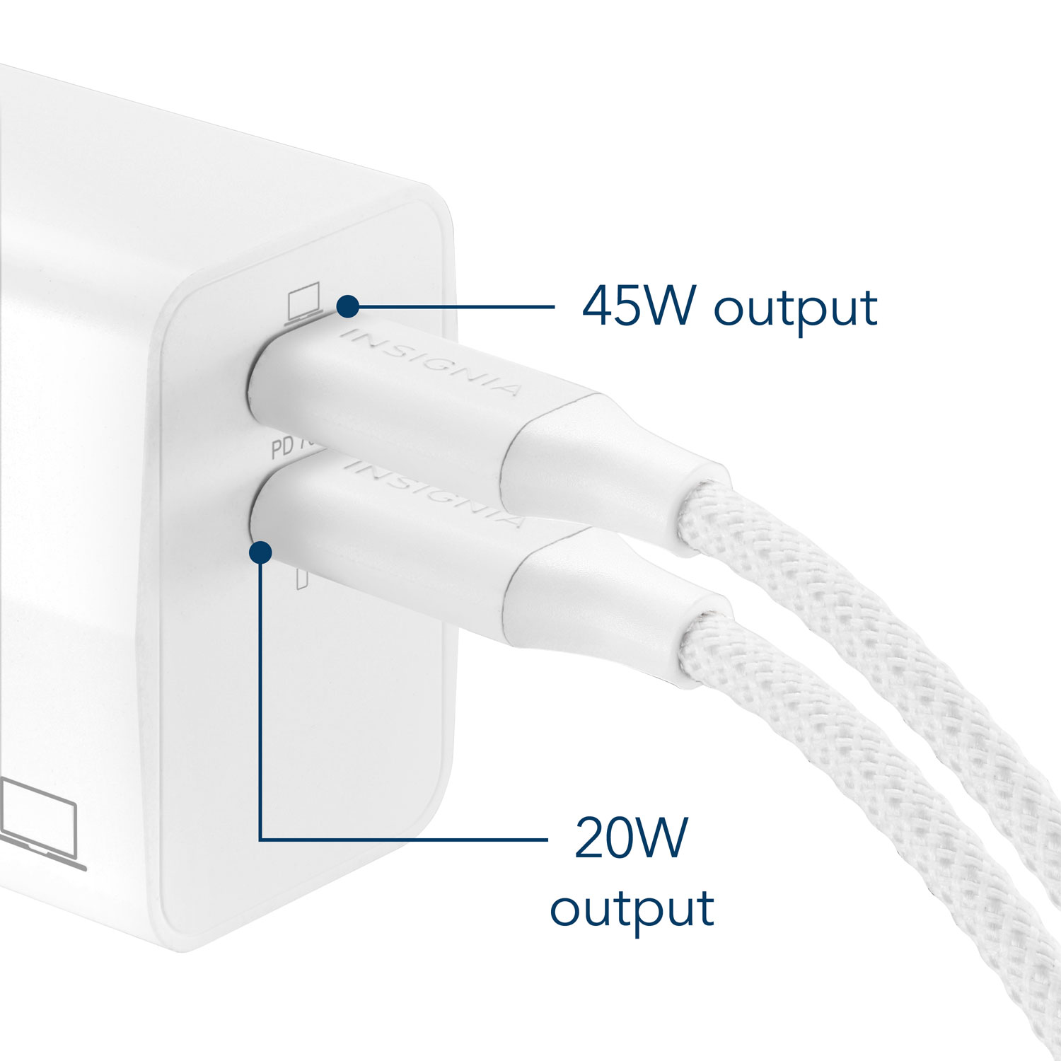 Insignia 70W Dual USB-C GaN Wall Charger - Only at Best Buy