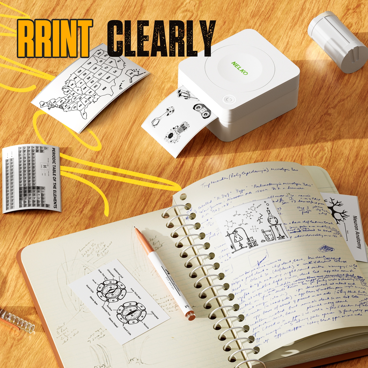 Nelko Genuine Self-Adhesive Thermal Printer Stickers, Compatible with PM230 Mini Sticker Printer, 54mmx3.5m, 3 Rolls