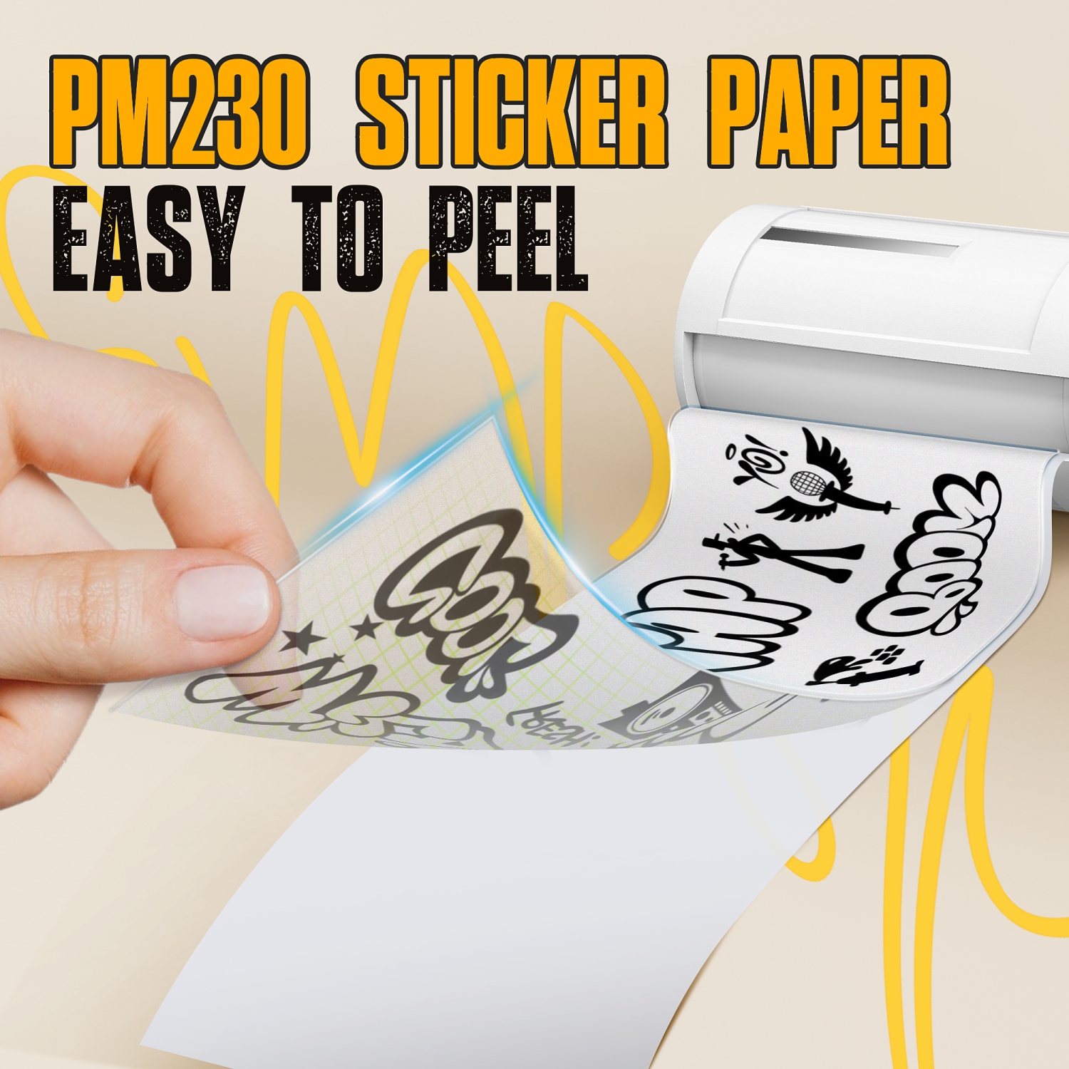Nelko Genuine Self-Adhesive Thermal Printer Stickers, Compatible with PM230 Mini Sticker Printer, 54mmx3.5m, 3 Rolls