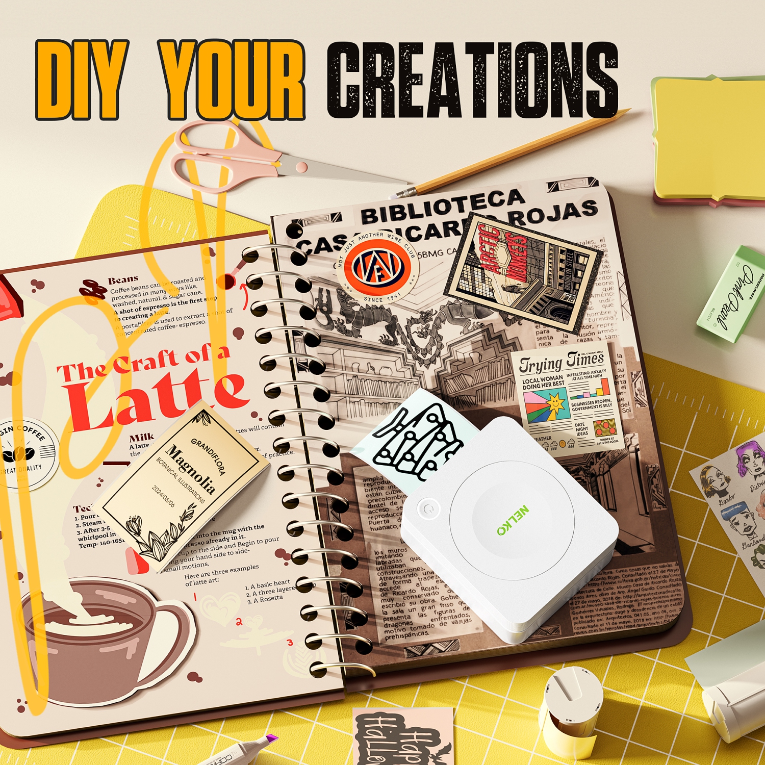 Nelko Genuine Self-Adhesive Thermal Printer Stickers, Compatible with PM230 Mini Sticker Printer, 54mmx3.5m, 3 Rolls