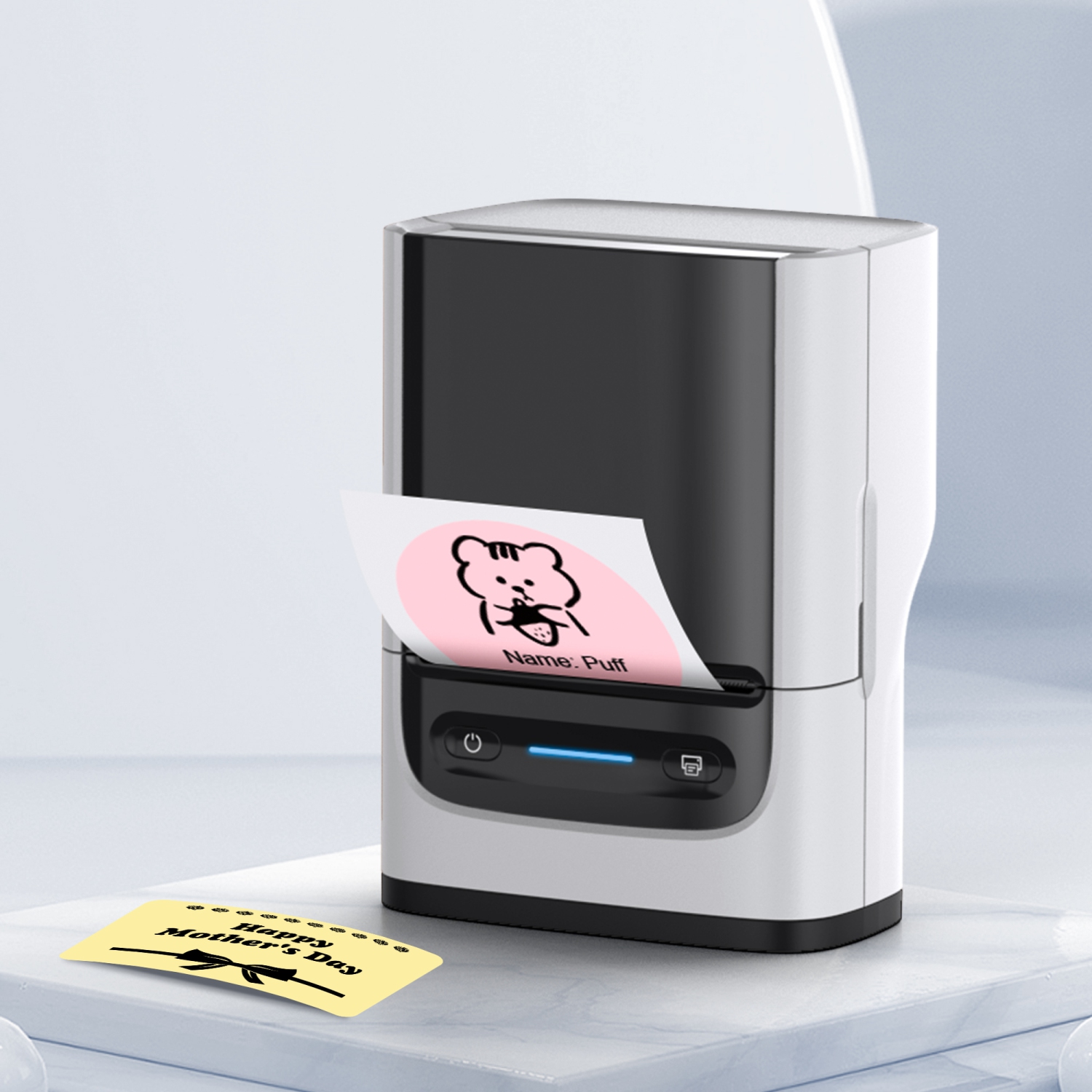 Label Maker Machine with Tape, PM220 Bluethooth Label Printer, 2 Inch Portable Thermal Printer for Small Business, Address, Logo, Clothing, Sticker