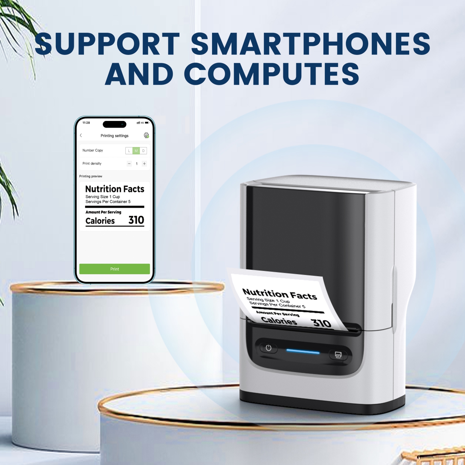 Label Maker Machine with Tape, PM220 Bluethooth Label Printer, 2 Inch Portable Thermal Printer for Small Business, Address, Logo, Clothing, Sticker