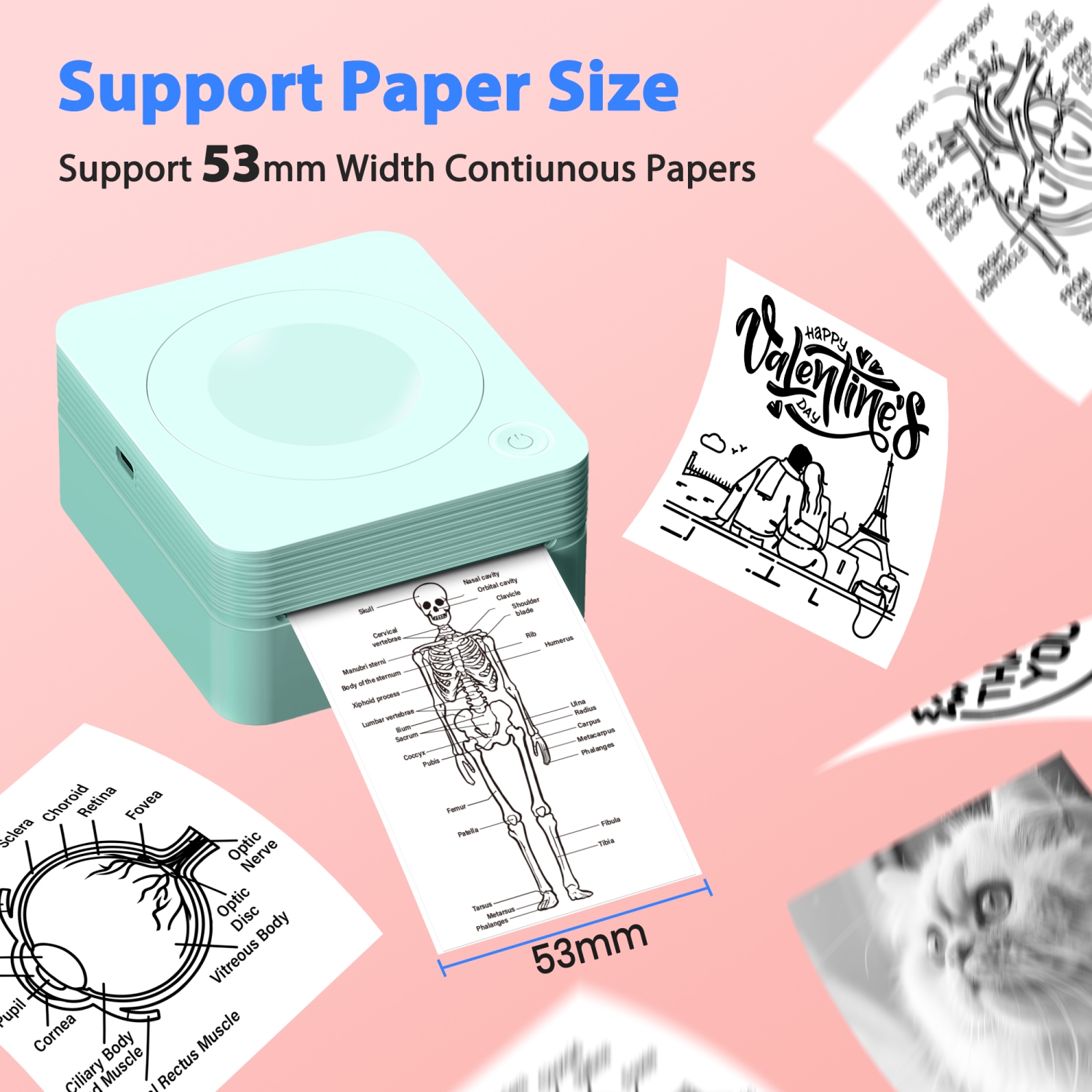 Sticker Printer, PM230 Mini Thermal Printer Bluetooth Portabel Sticker Maker with 3 Rolls of Paper, Print Pods Mini Printer with Multiple Templates