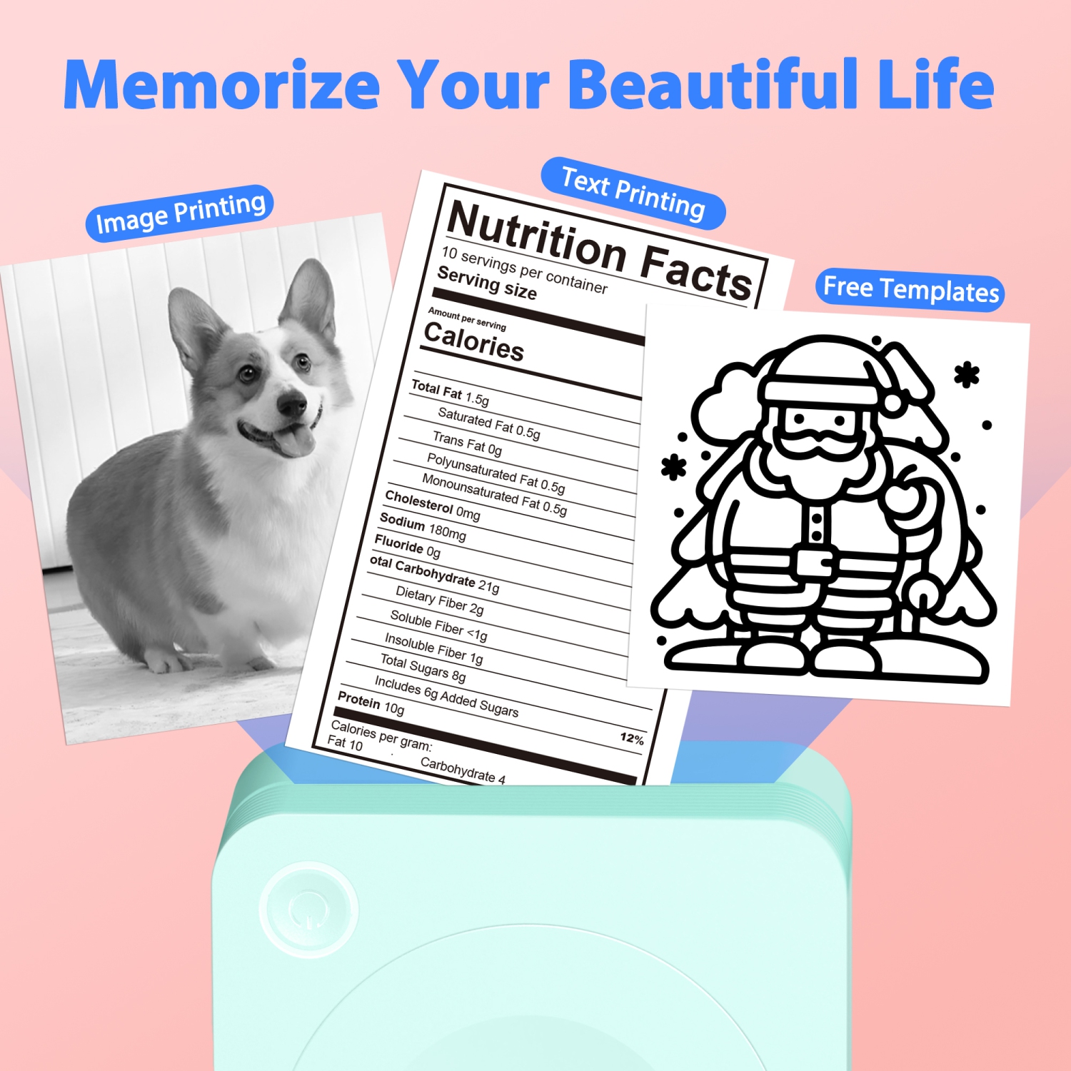 Sticker Printer, PM230 Mini Thermal Printer Bluetooth Portabel Sticker Maker with 3 Rolls of Paper, Print Pods Mini Printer with Multiple Templates