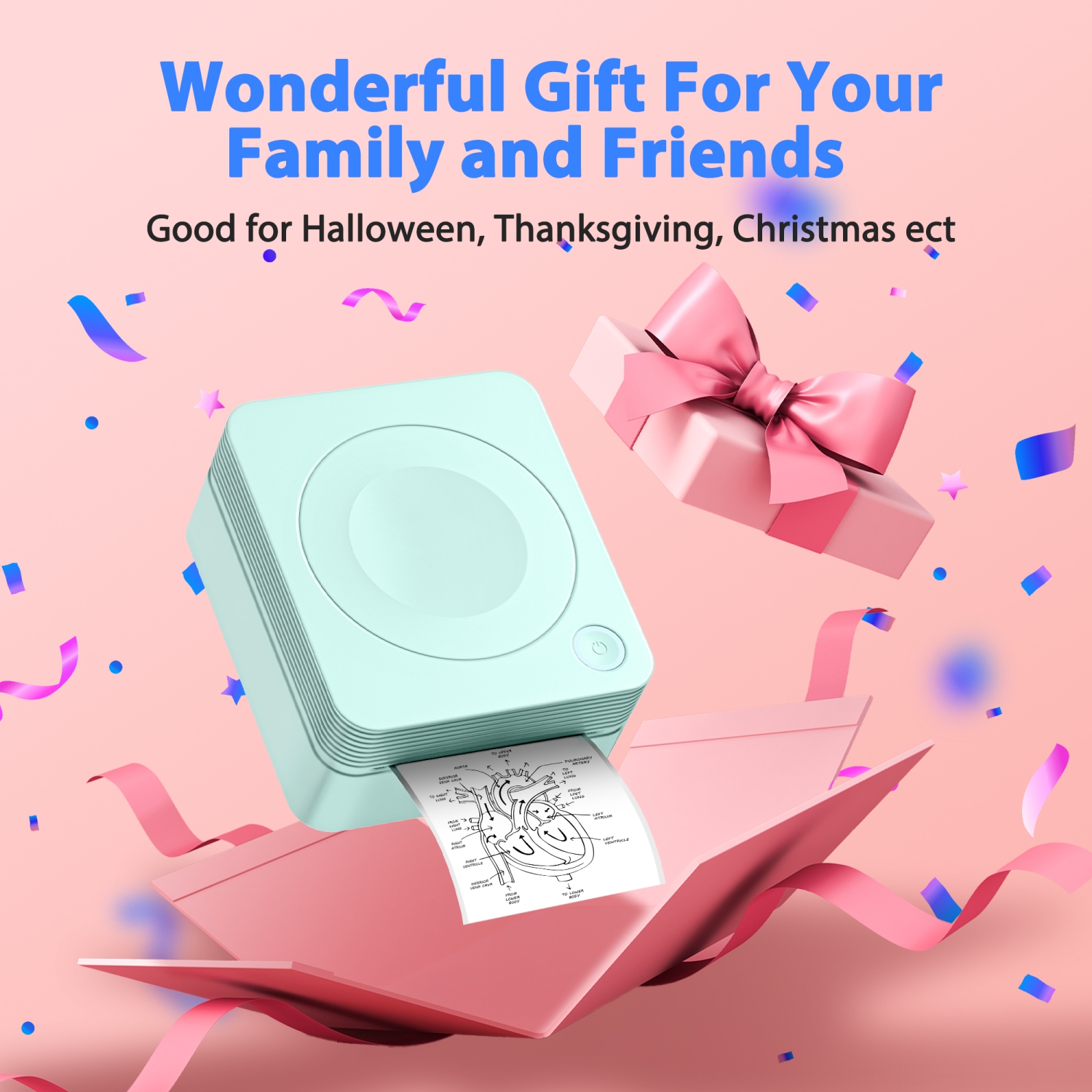 Sticker Printer, PM230 Mini Thermal Printer Bluetooth Portabel Sticker Maker with 3 Rolls of Paper, Print Pods Mini Printer with Multiple Templates