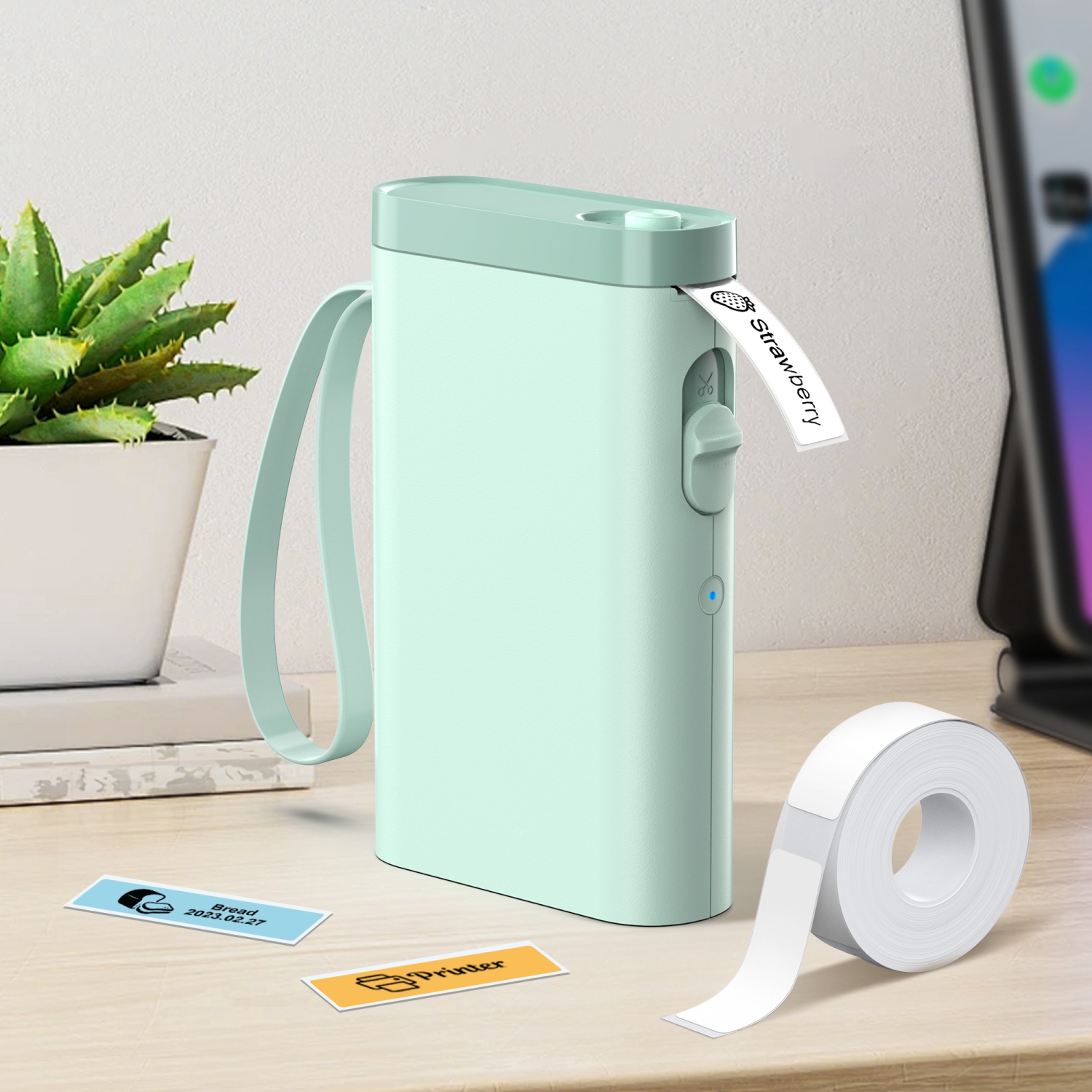 Label Maker Machine with Tape, P21 Bluetooth Label Printer, Wireless Built-in Cutter Sticker Maker Mini Label Makers with Multiple Templates for
