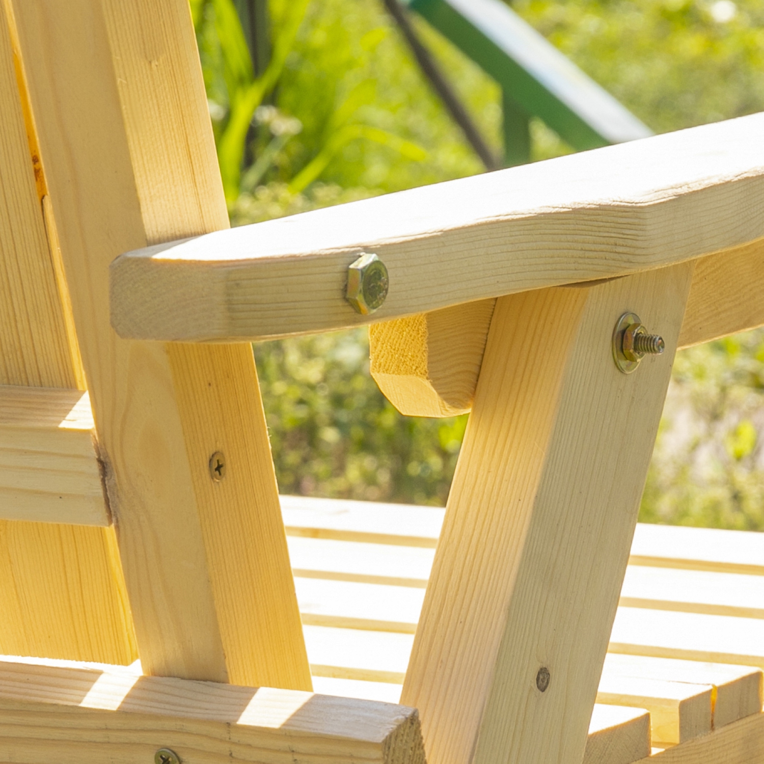 Banc extérieur en bois 2 places Outsunny avec table centrale et trou pour parasol, banc de jardin pour 2&nbsp;personnes, causeuse de patio avec siège