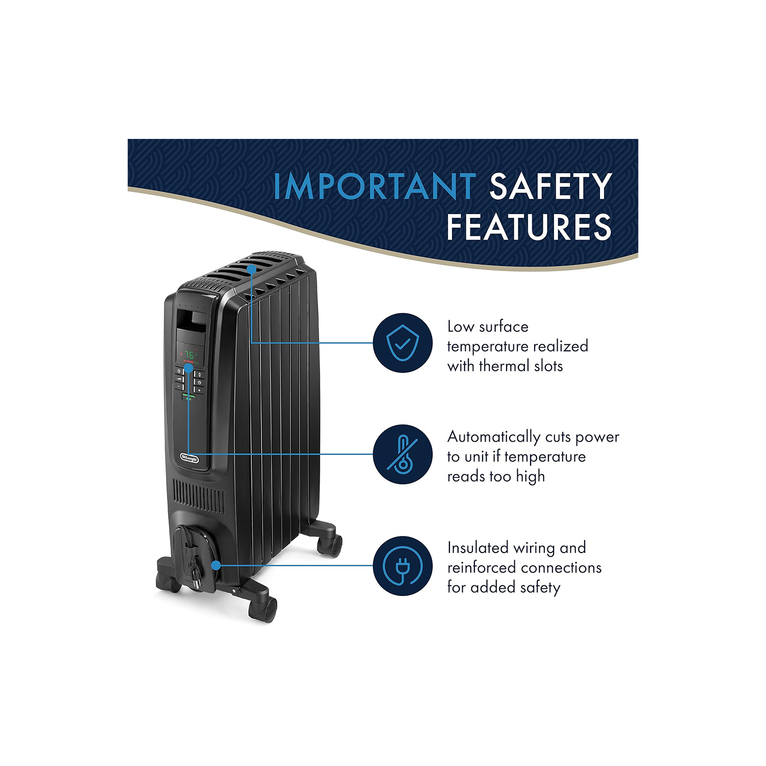 Boîte ouverte - Radiateur radiant pour pièce complète TRD40615EBKCA de De'Longhi