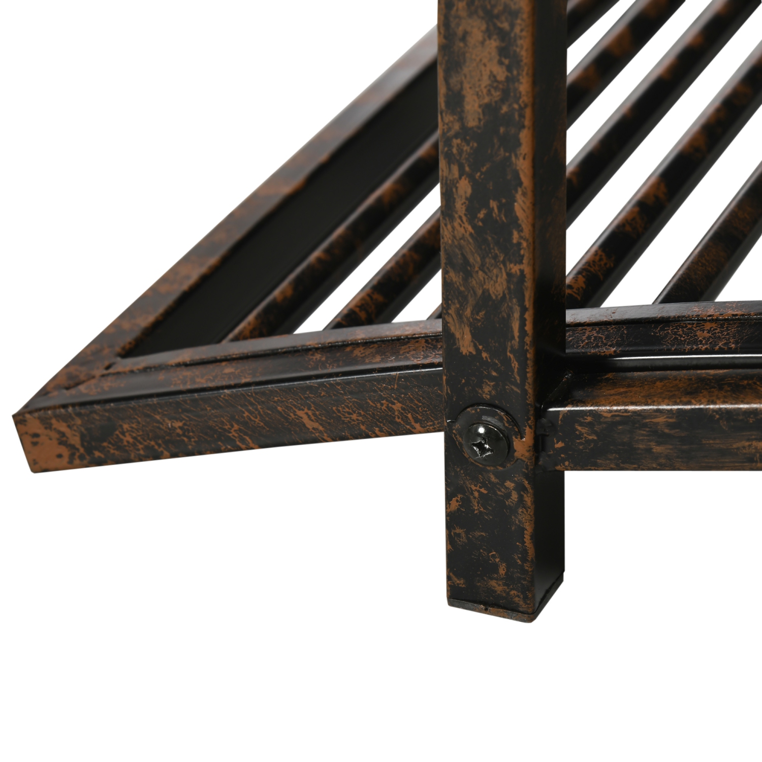 Pont de jardin en arche en métal Outsunny de 3,3 pi avec rails latéraux de sécurité, pont-pied décoratif, volutes florales délicates pour ruisseau,