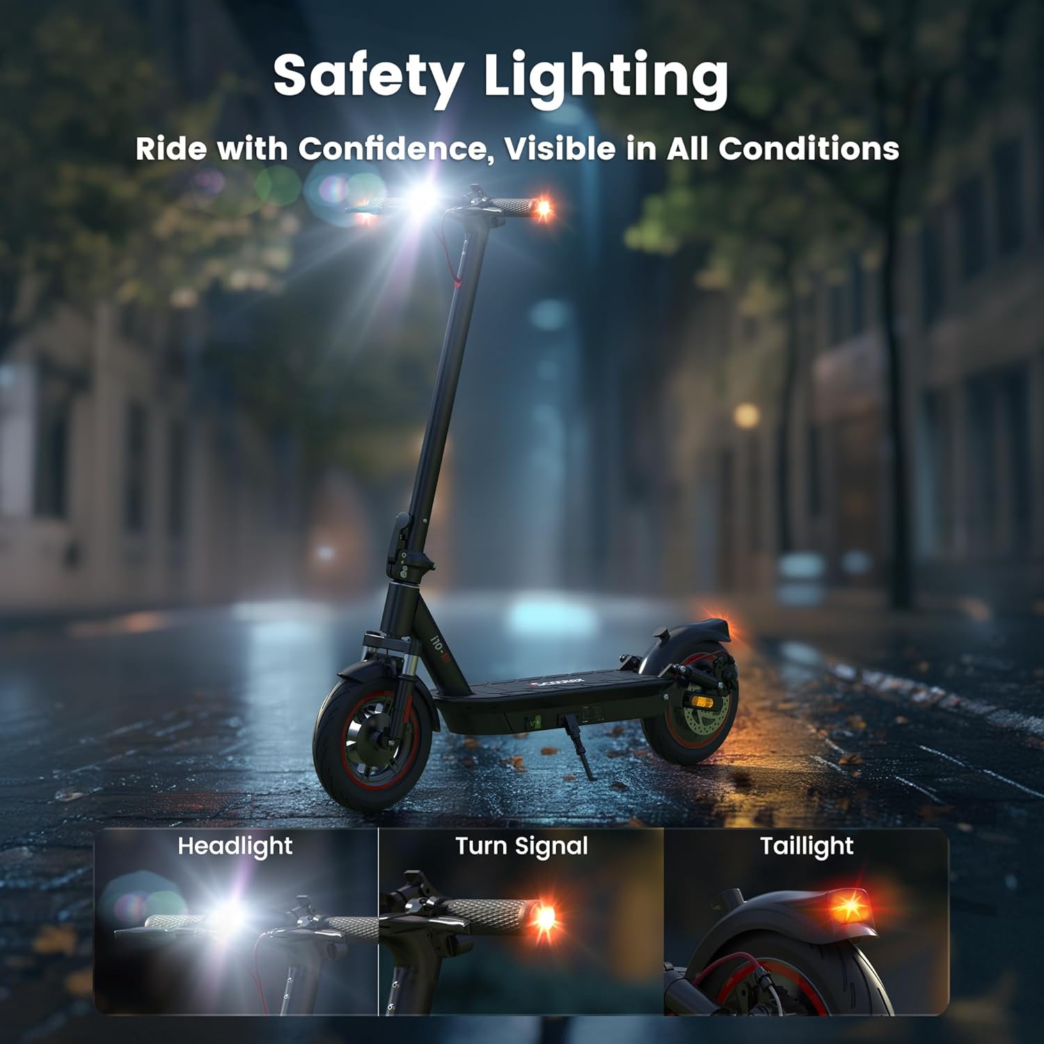 iScooter i10 Foldable Commuting Electric Scooter for Adults - Black