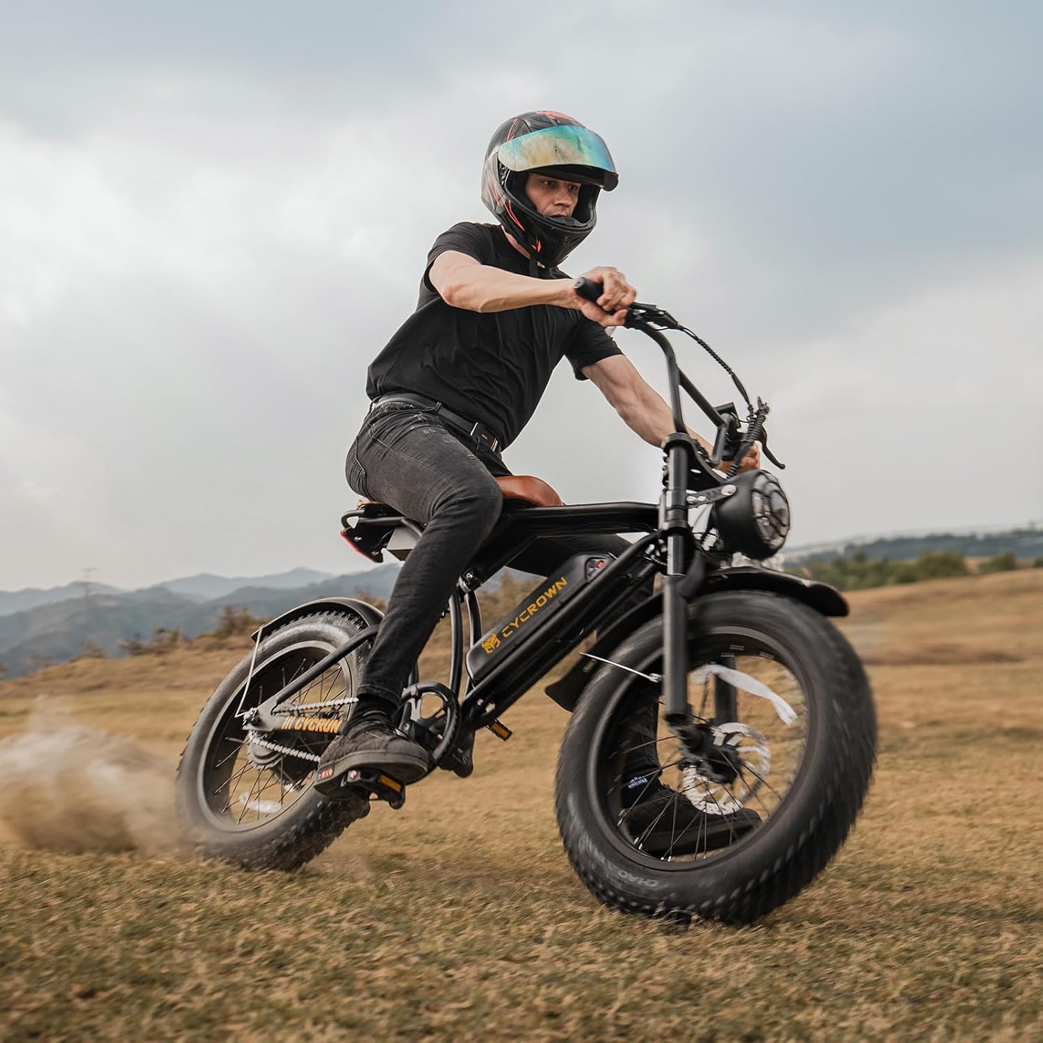 CYCROWN Cycrun Moped Style Electric Bike for Adults - Black