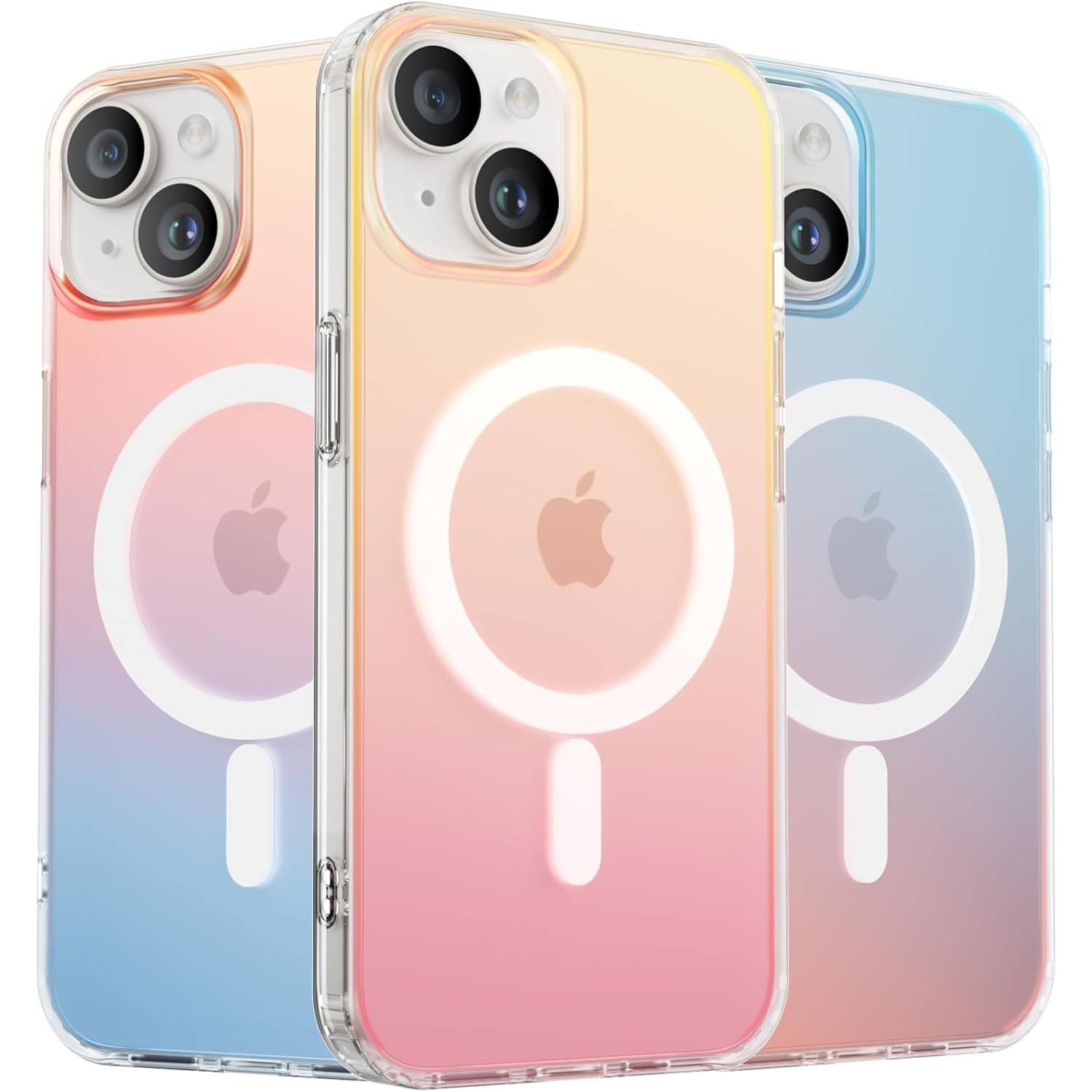 ORNARTO Magnetic Case for iPhone 13 / iPhone 14 Compatible with MagSafe,Holographic Iridescent Cover,Shockproof Protective Rainbow Phone Case