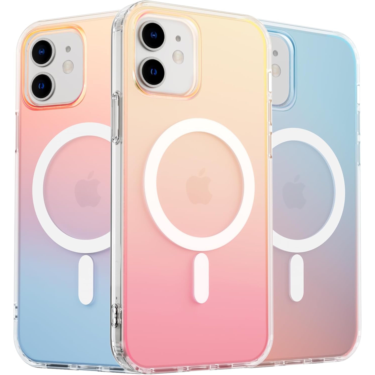 ORNARTO Magnetic Case for iPhone 11 Compatible with MagSafe,Holographic Iridescent Cover,Shockproof Protective Rainbow Phone Case Magnetic for iPhone