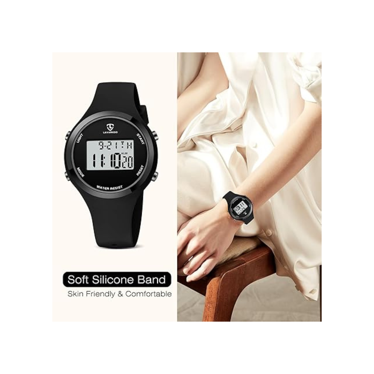 Womens Watch, Digital Watches for Women Female Wrist Watch Sport Chronograph Resin Matte Strap Women's Watch Easy Read Montre Femme