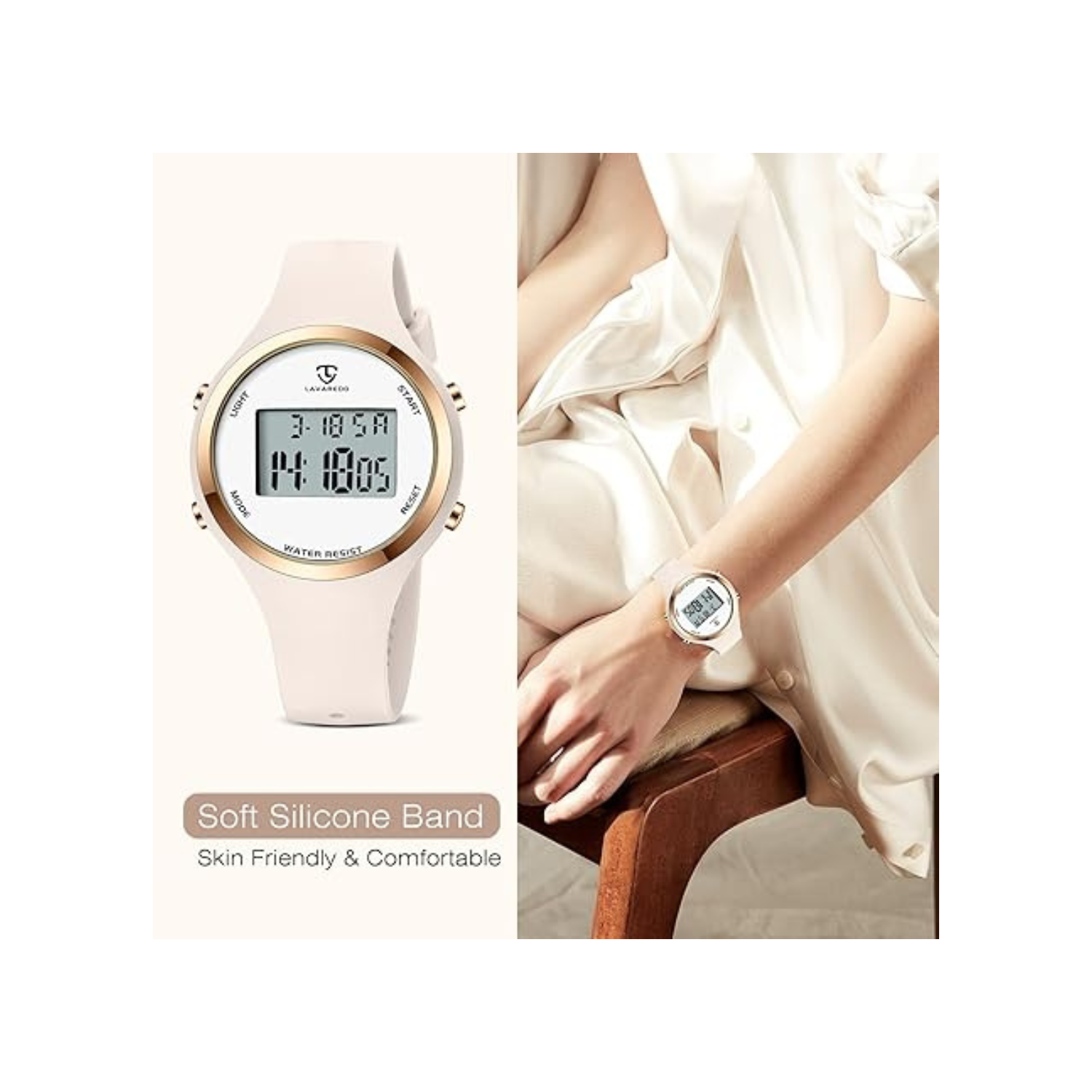 Womens Watch, Digital Watches for Women Female Wrist Watch Sport Chronograph Resin Matte Strap Women's Watch Easy Read Montre Femme