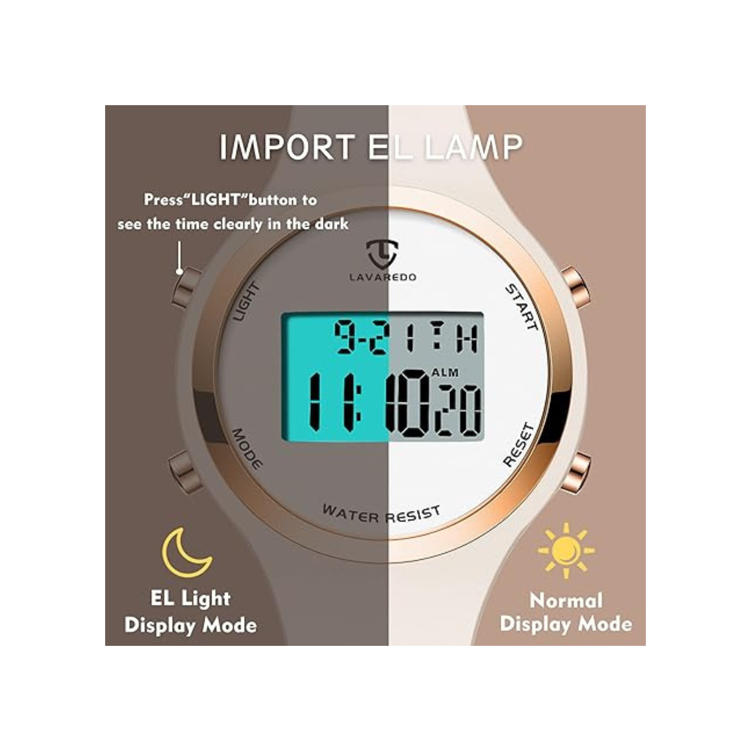 Womens Watch, Digital Watches for Women Female Wrist Watch Sport Chronograph Resin Matte Strap Women's Watch Easy Read Montre Femme