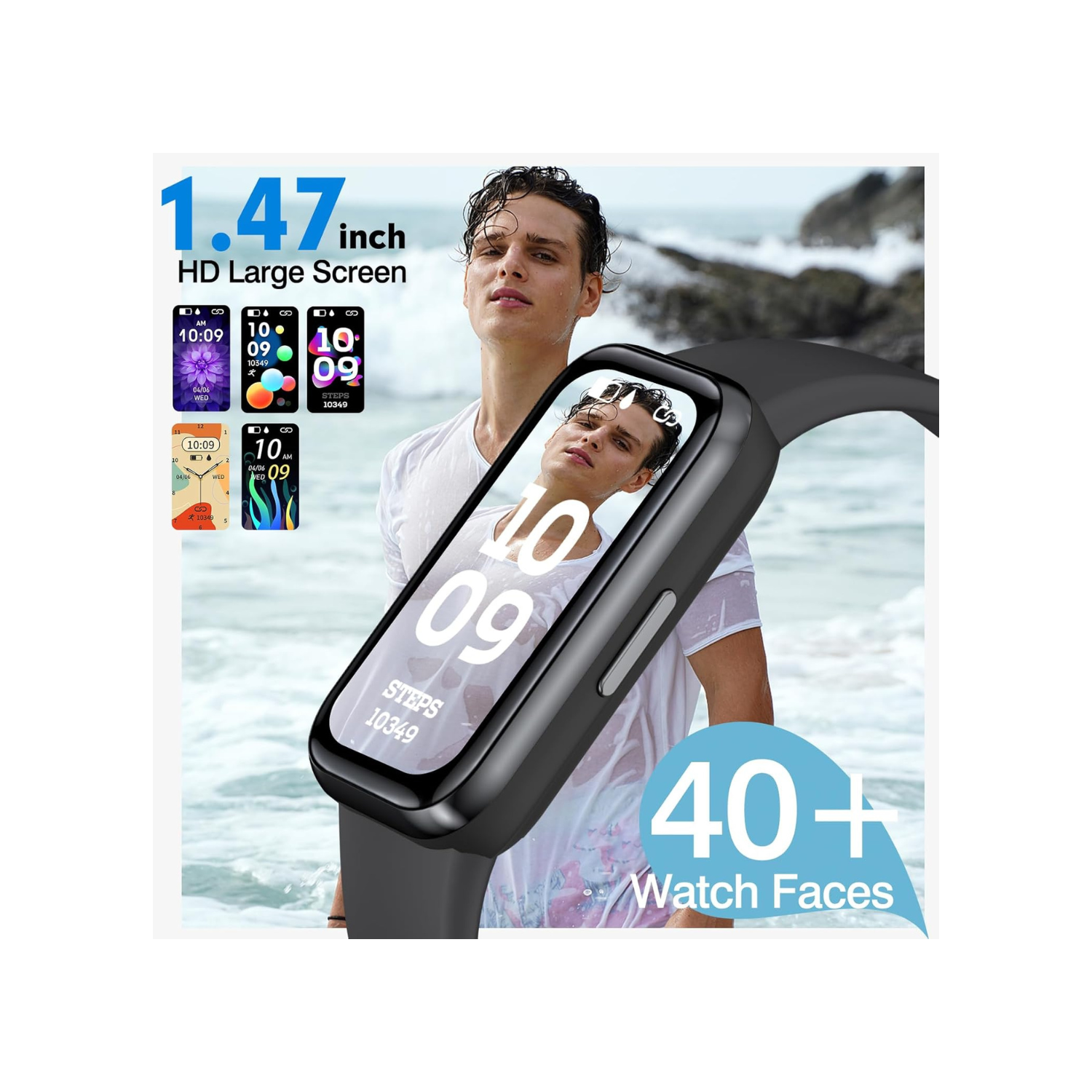 Fitness Tracker Watch,Fitness Watch Waterproof Activity Tracker Step Tracker with HeartRate Monitor Blood Oxygen Monitor and Sleep Monitor Compatible