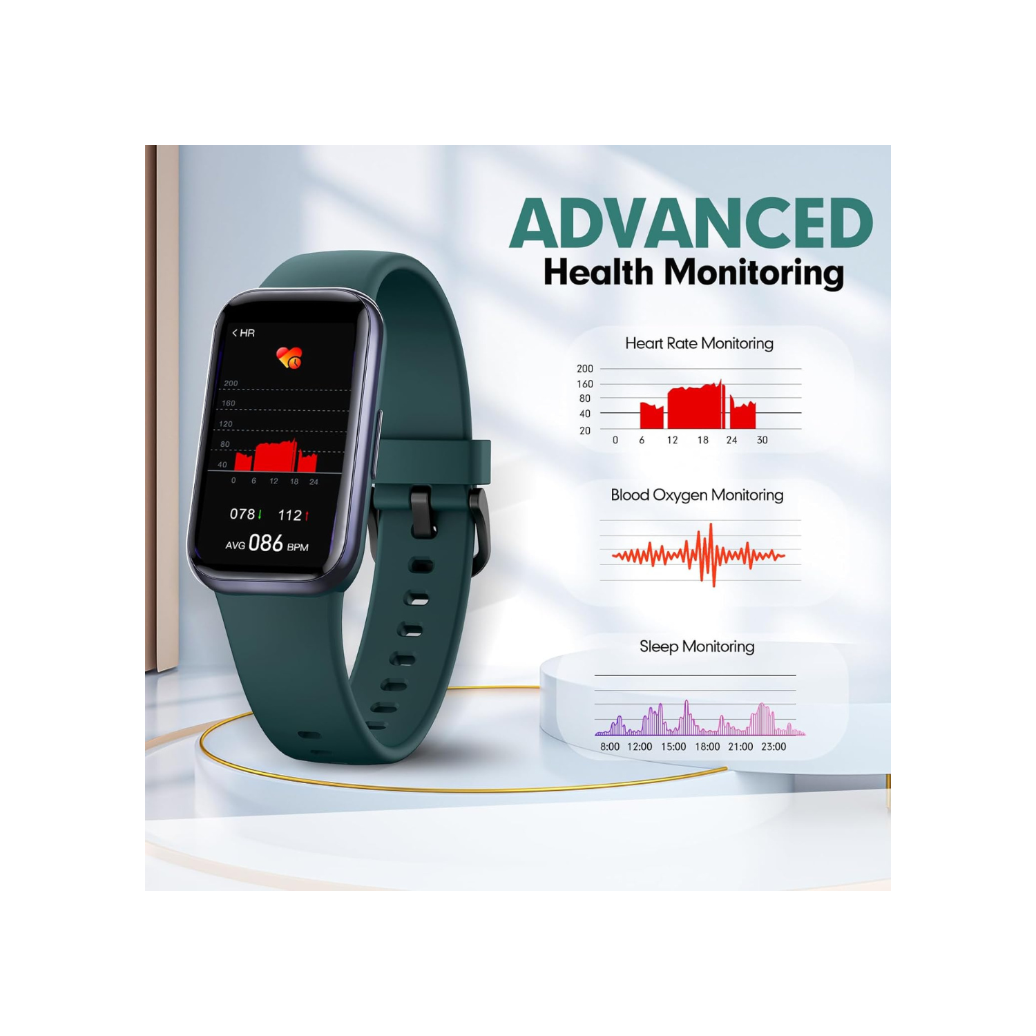 Fitness Tracker Watch,Fitness Watch Waterproof Activity Tracker Step Tracker with HeartRate Monitor Blood Oxygen Monitor and Sleep Monitor Compatible